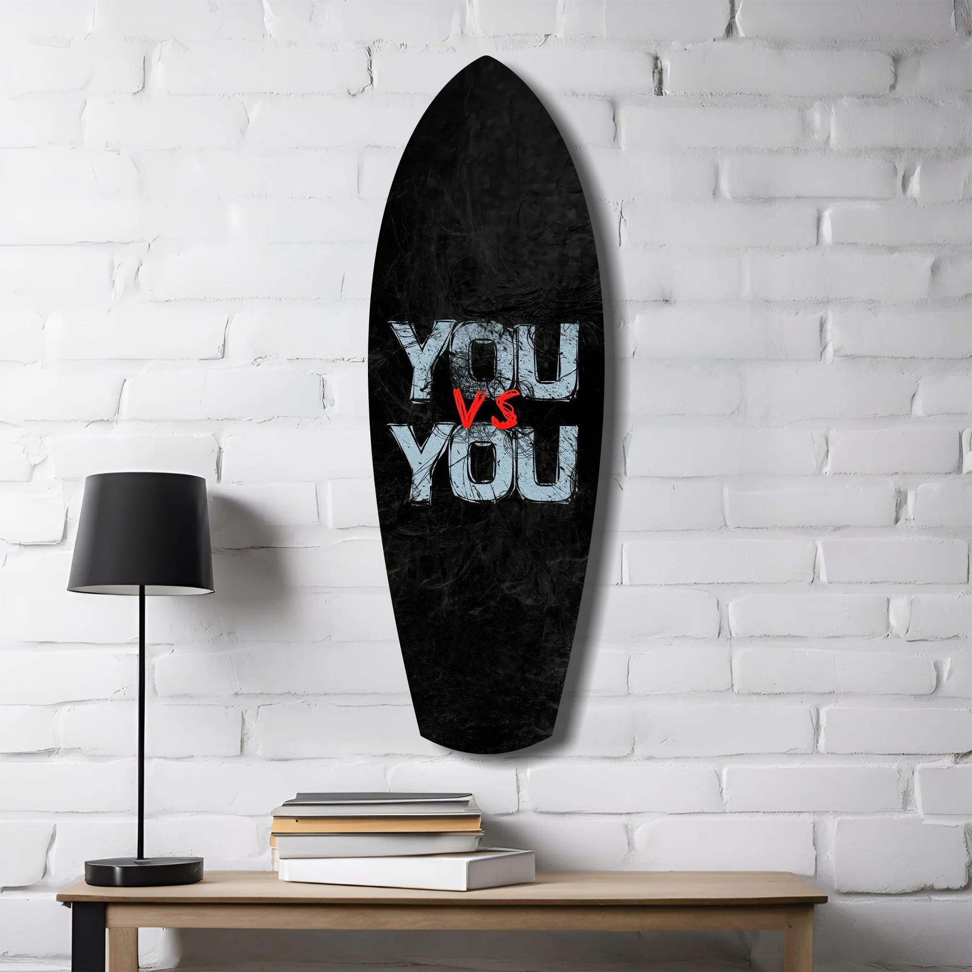 You vs You Grunge Motivational Glass Wall Art - Image 4