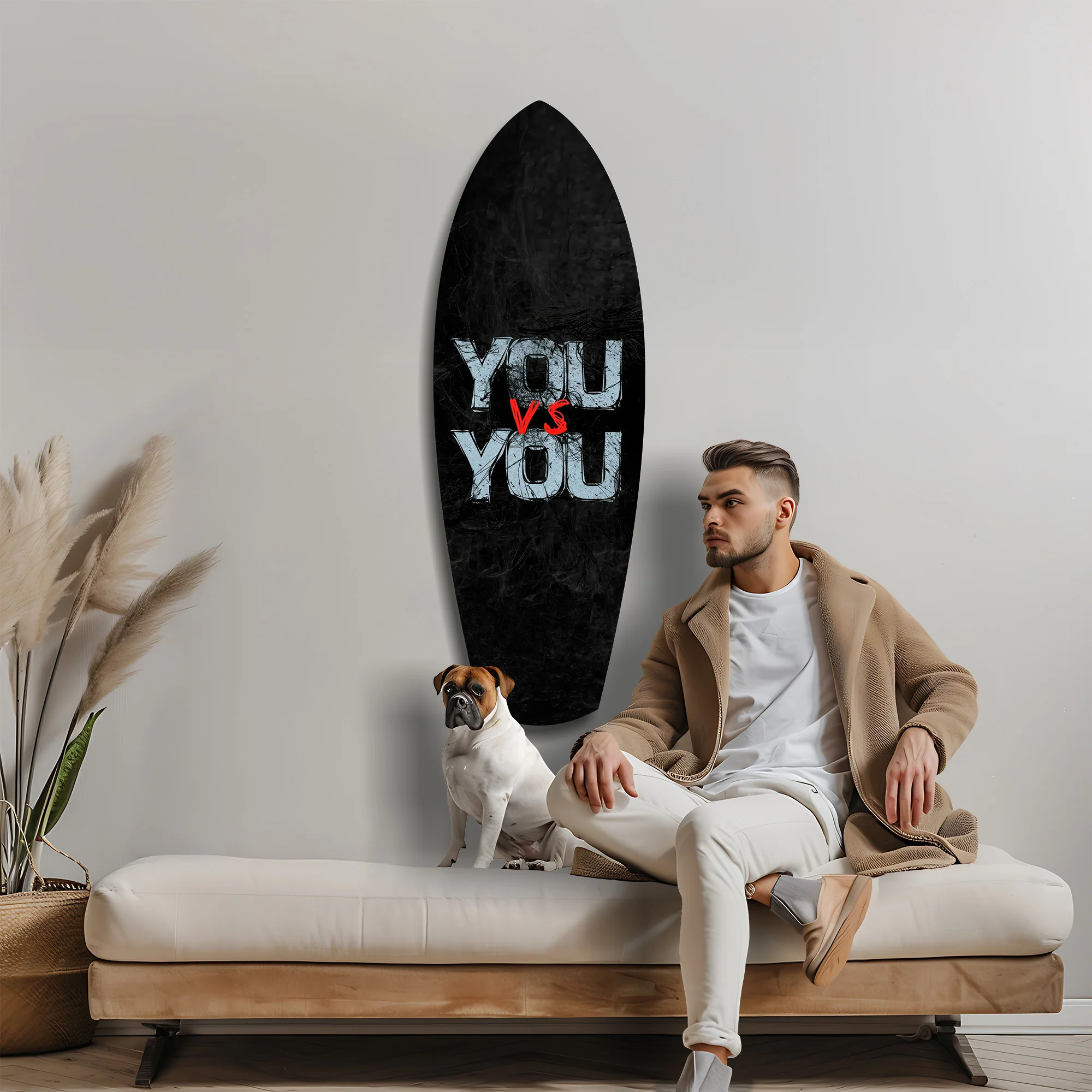 You vs You Grunge Motivational Glass Wall Art - Image 9