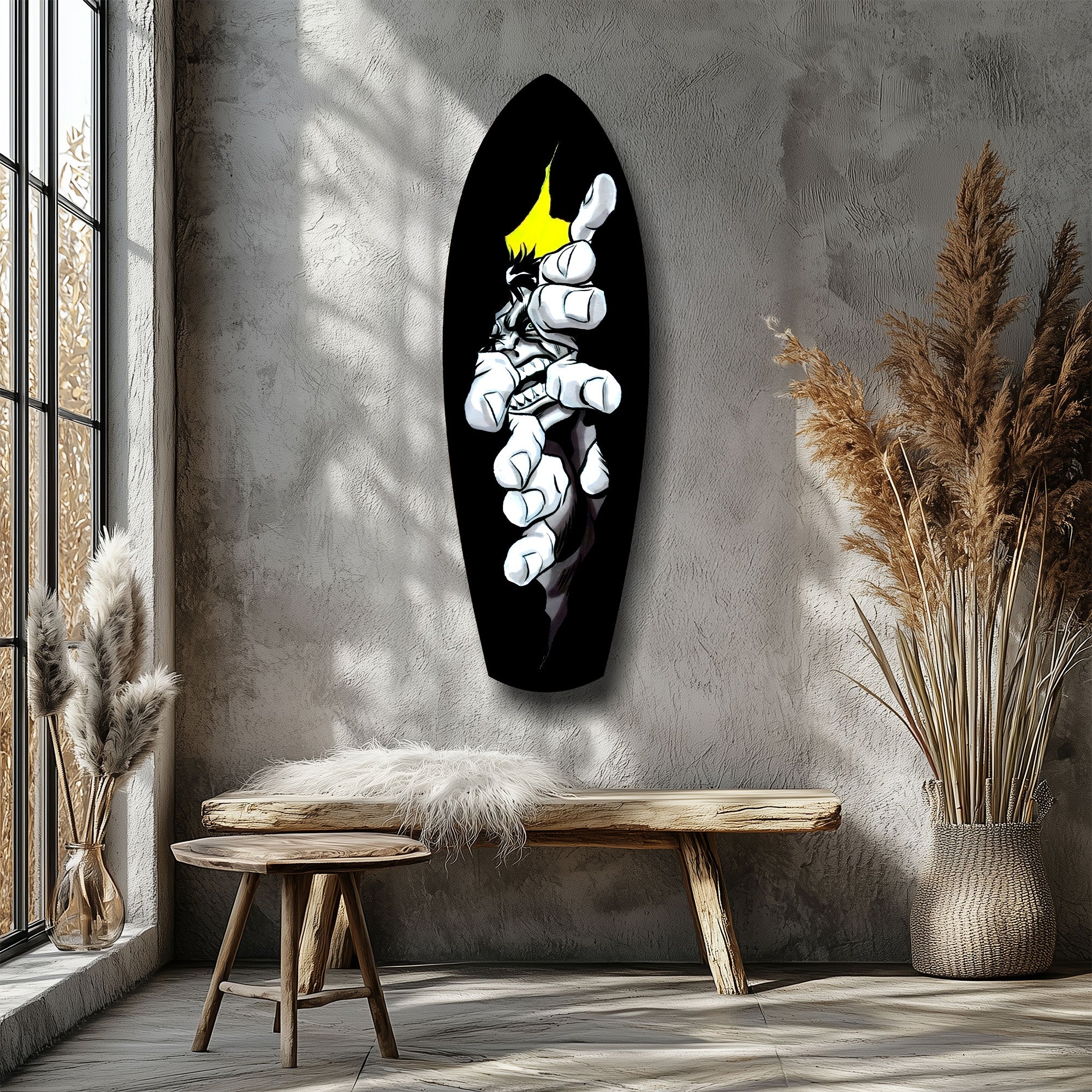 Anime Fighter Bandage Hands Manga Glass Wall Art - Image 8