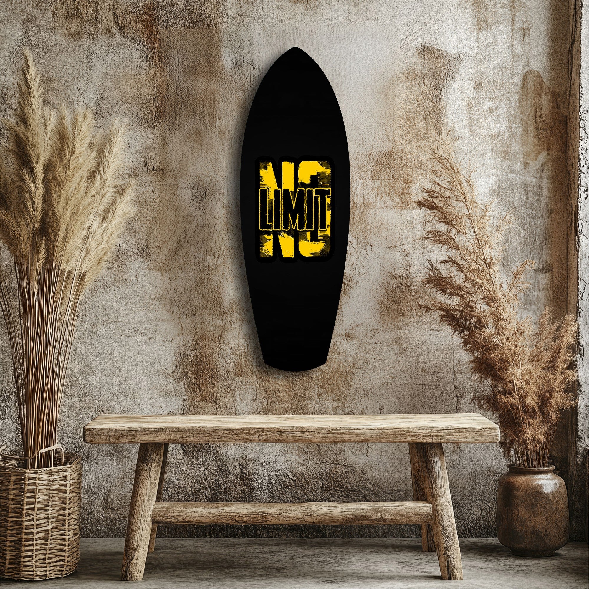 No Limit Bold Typography Motivational Glass Wall Art - Image 3