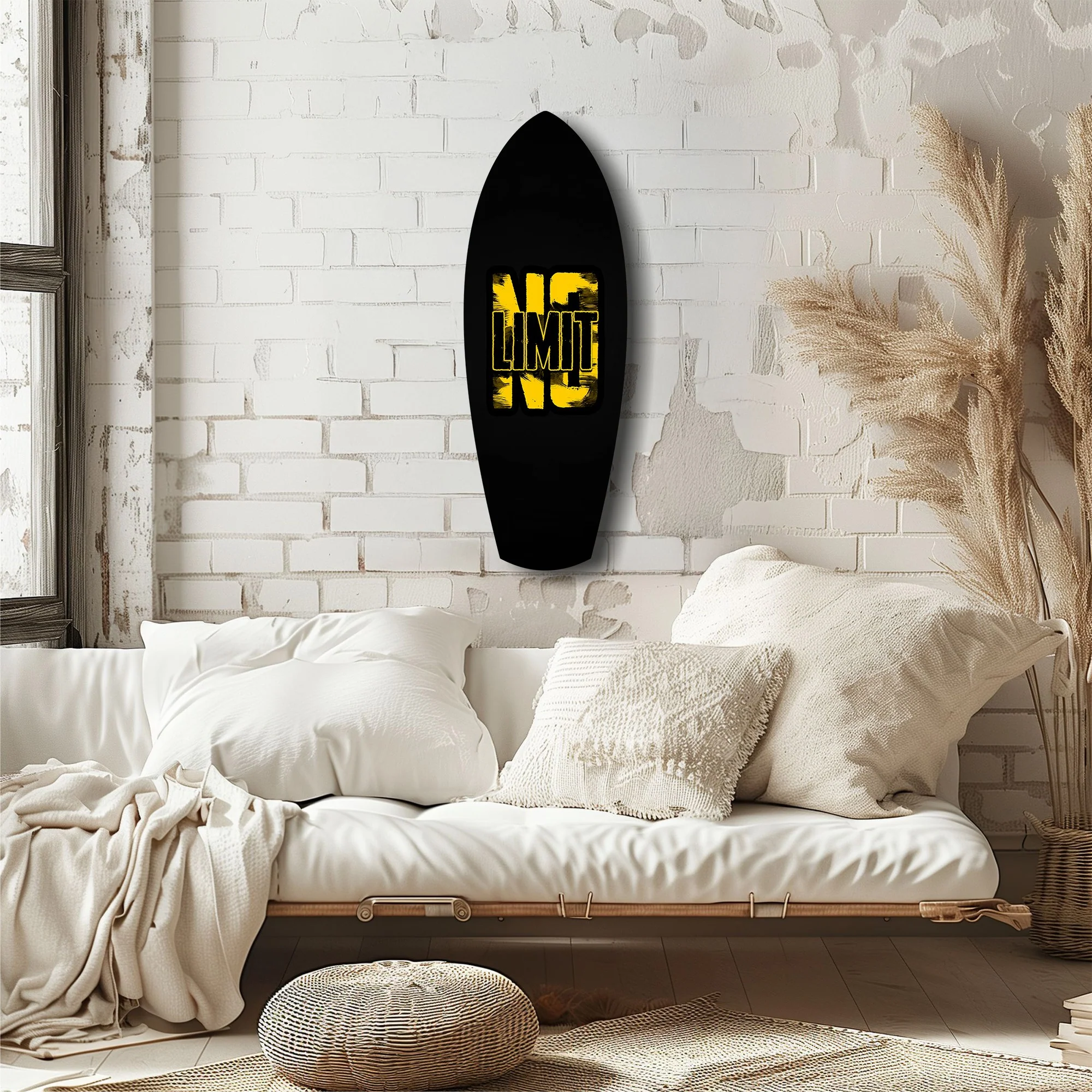 No Limit Bold Typography Motivational Glass Wall Art - Image 6