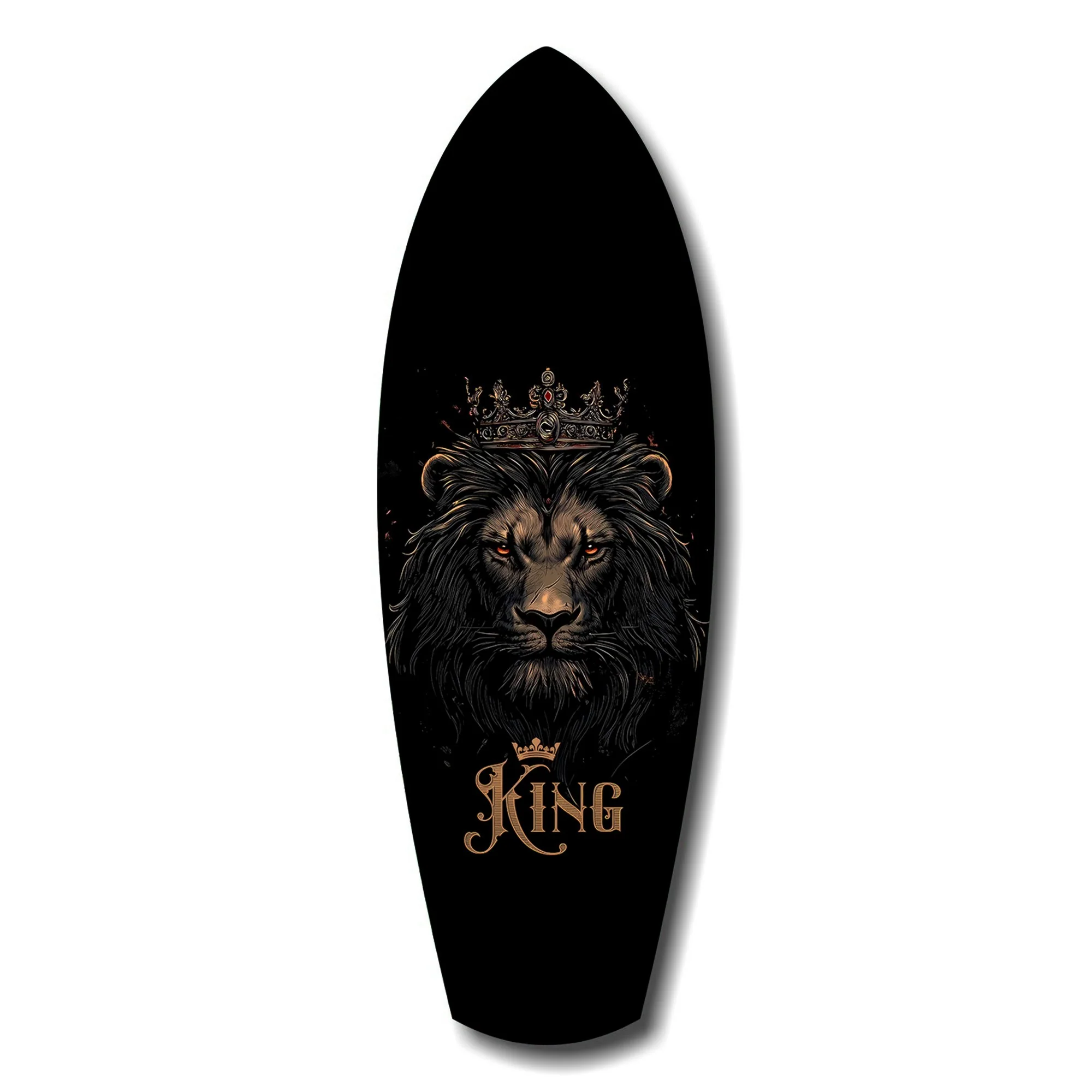 Crowned Lion King Regal Majesty Glass Wall Art