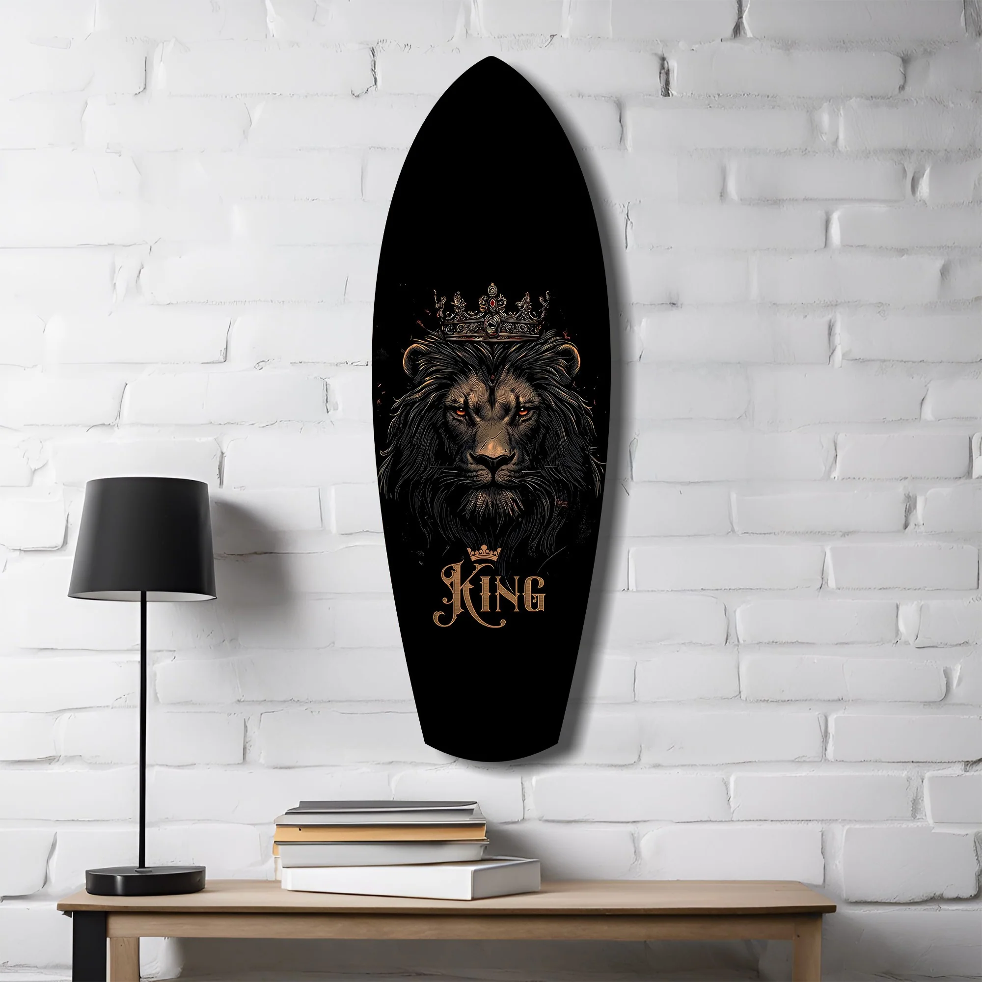 Crowned Lion King Regal Majesty Glass Wall Art - Image 4