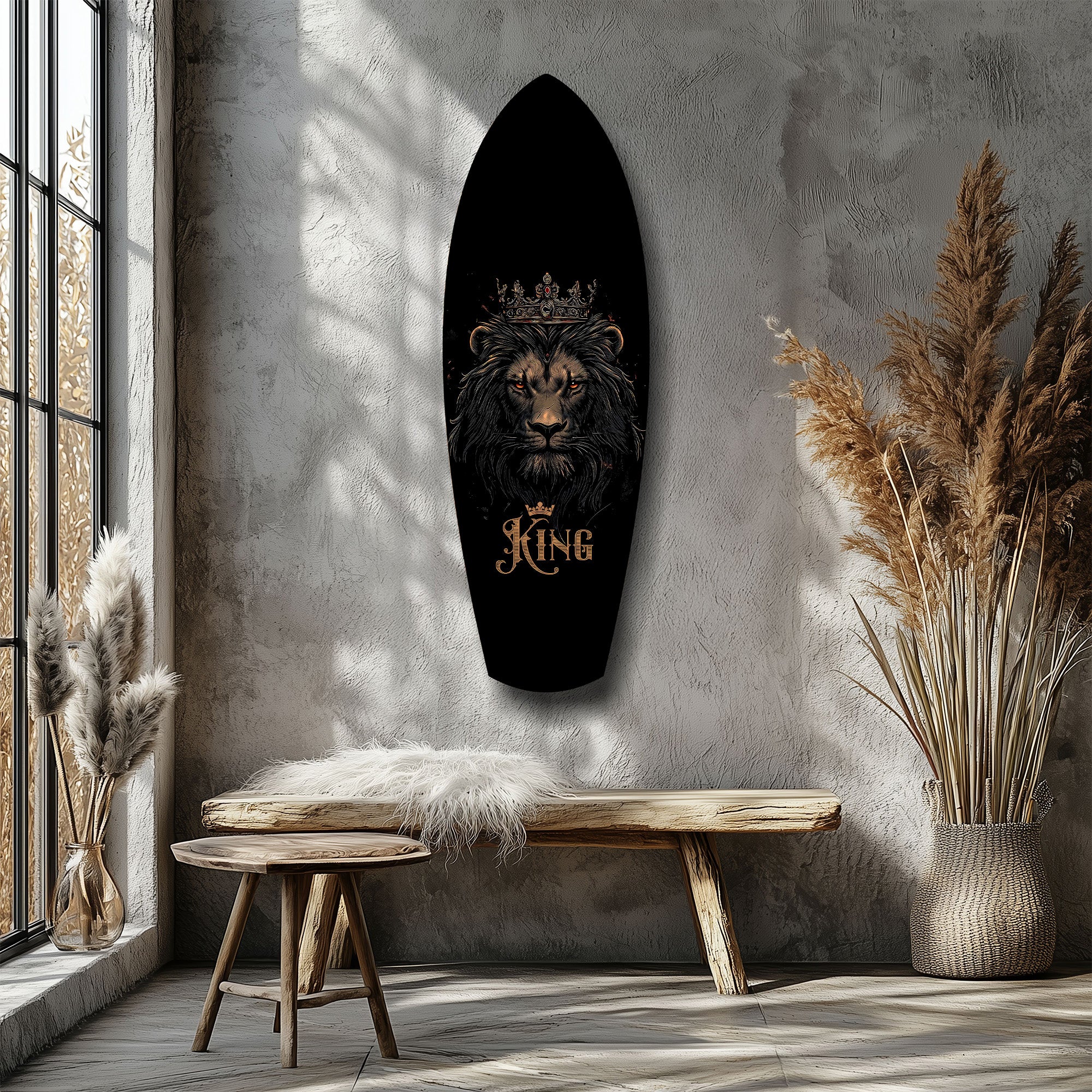 Crowned Lion King Regal Majesty Glass Wall Art - Image 8