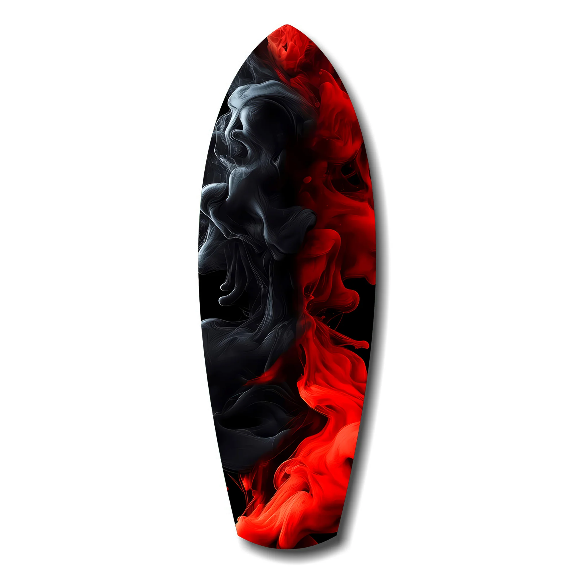 Red Black Smoke Ink Swirl Glass Wall Art - Image 7