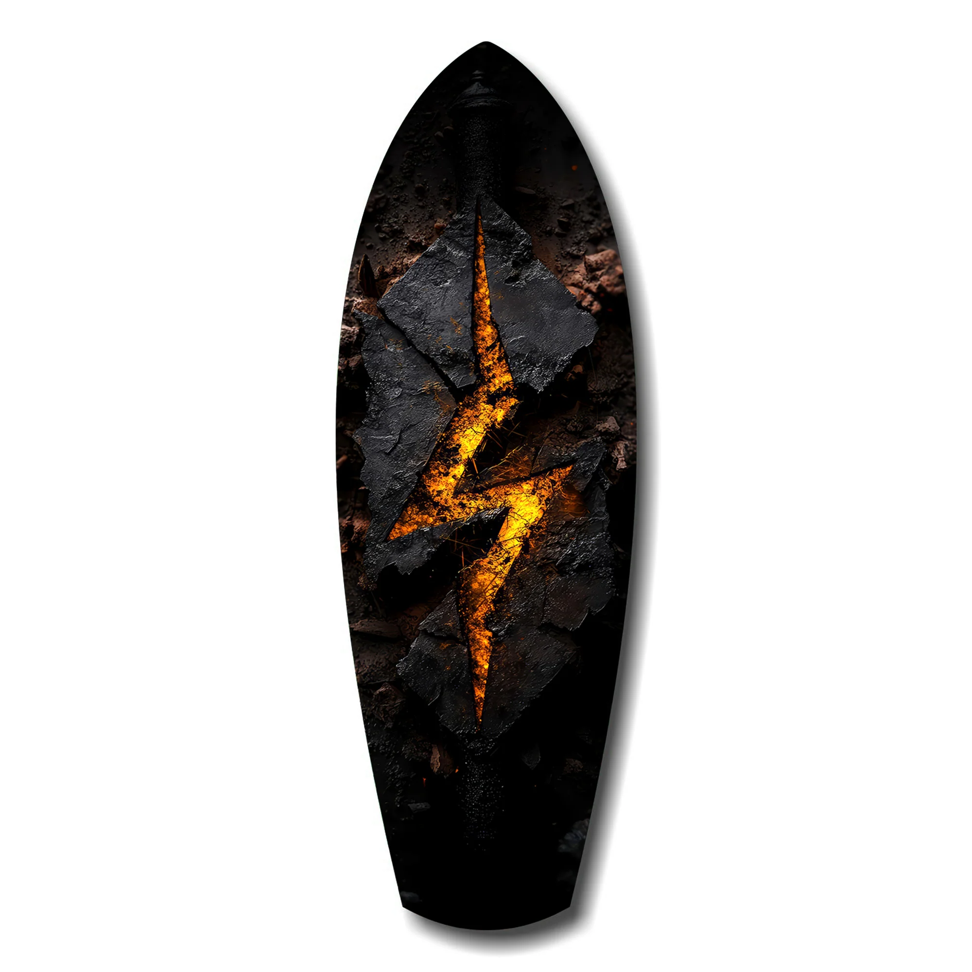 Lightning Bolt Burning Stone Glow Glass Wall Art - Image 7