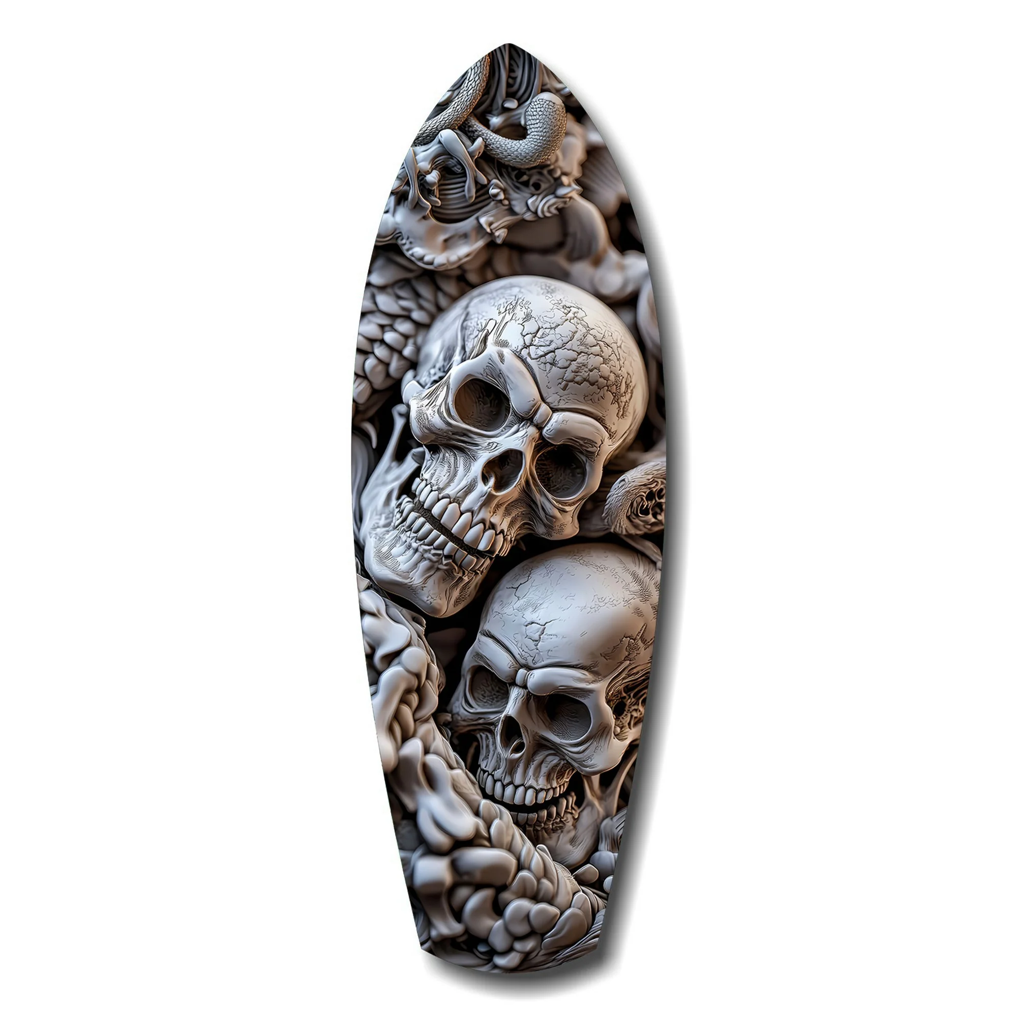Skull Pile Snake Gothic Memento Mori Glass Wall Art
