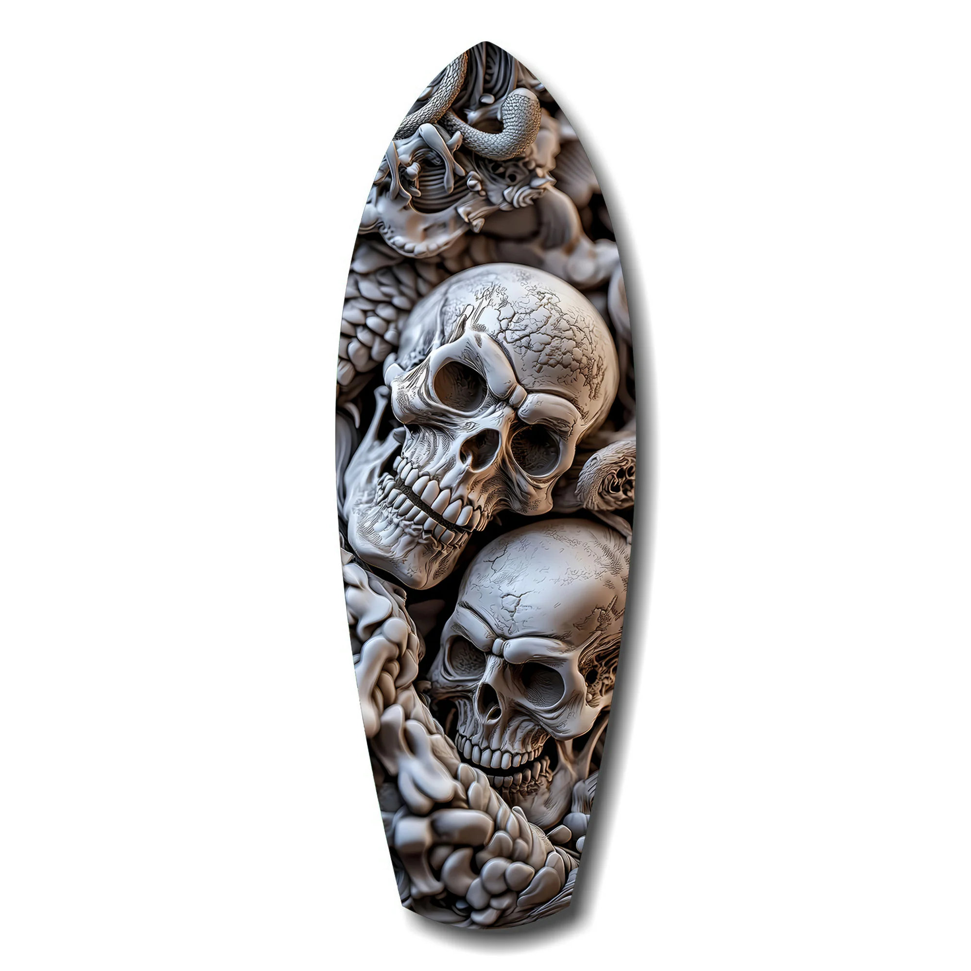 Skull Pile Snake Gothic Memento Mori Glass Wall Art - Image 7