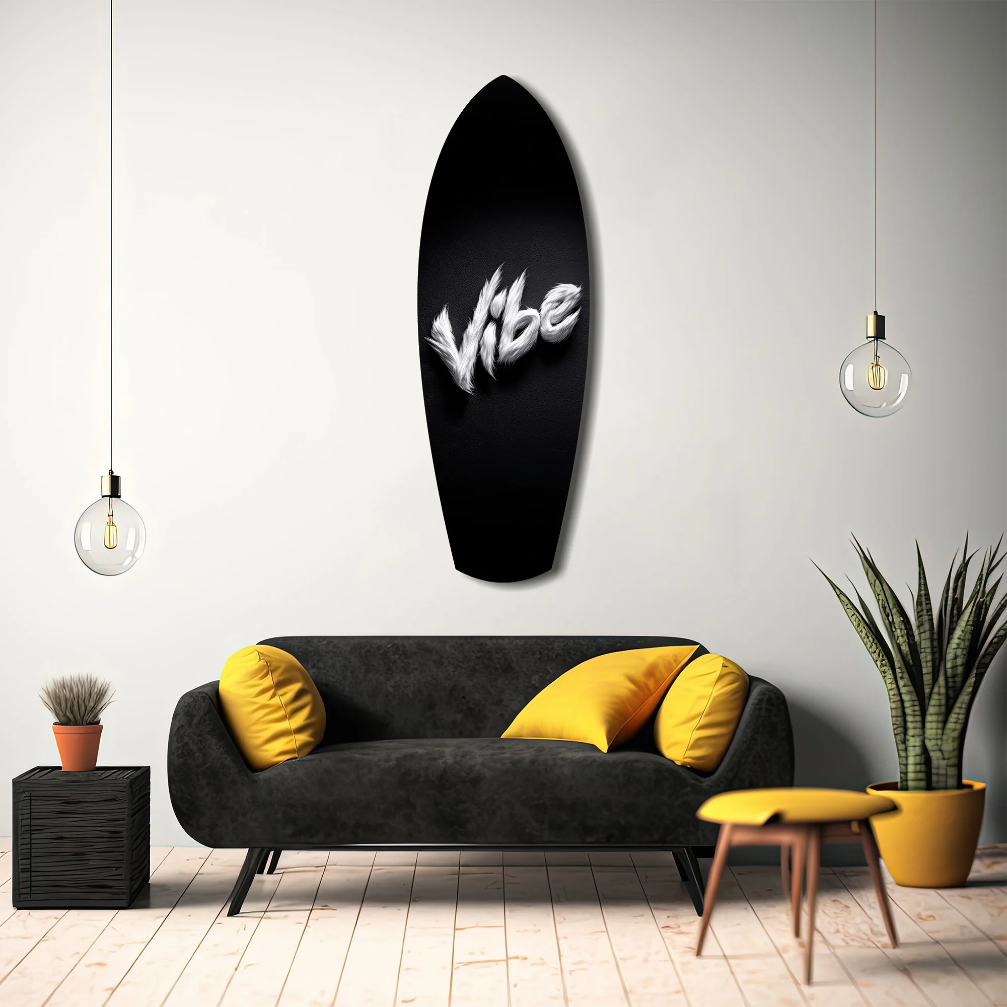 Vibe Feather Typography Minimal Glass Wall Art - Image 12