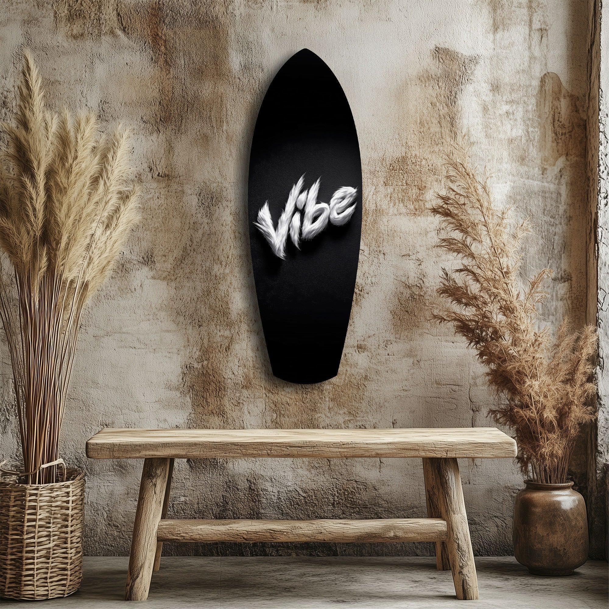Vibe Feather Typography Minimal Glass Wall Art - Image 3