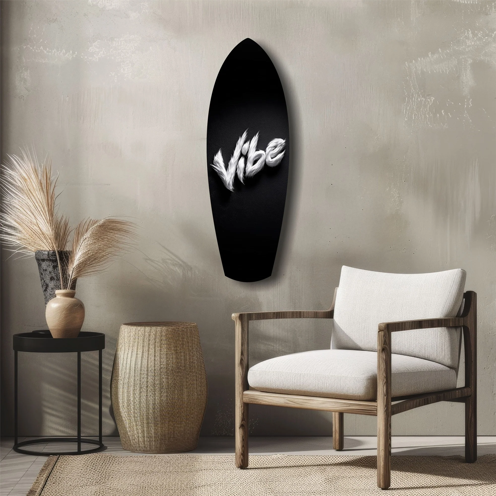 Vibe Feather Typography Minimal Glass Wall Art - Image 5