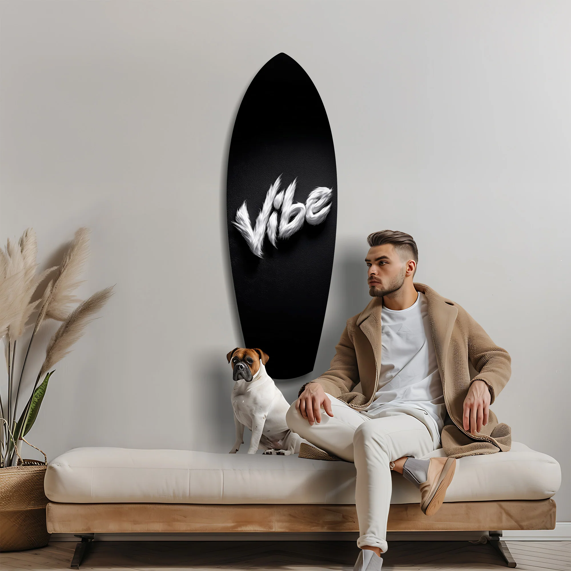Vibe Feather Typography Minimal Glass Wall Art - Image 9