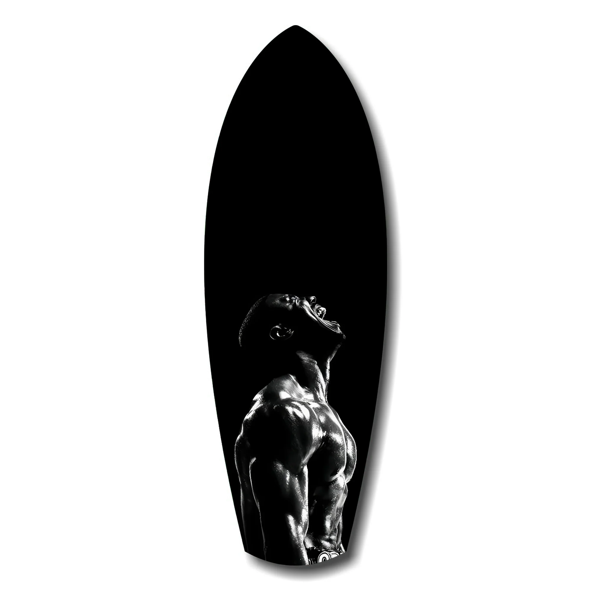 Bodybuilder Roar Triumph Black White Glass Wall Art - Image 7