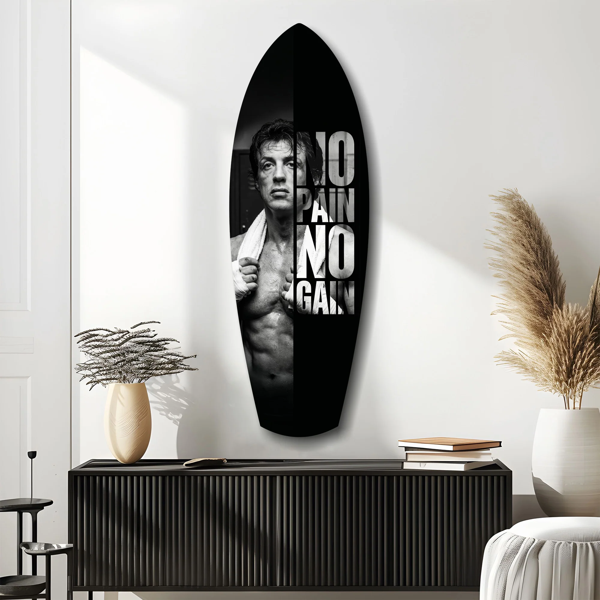 No Pain No Gain Boxer Motivational Glass Wall Art - Image 10