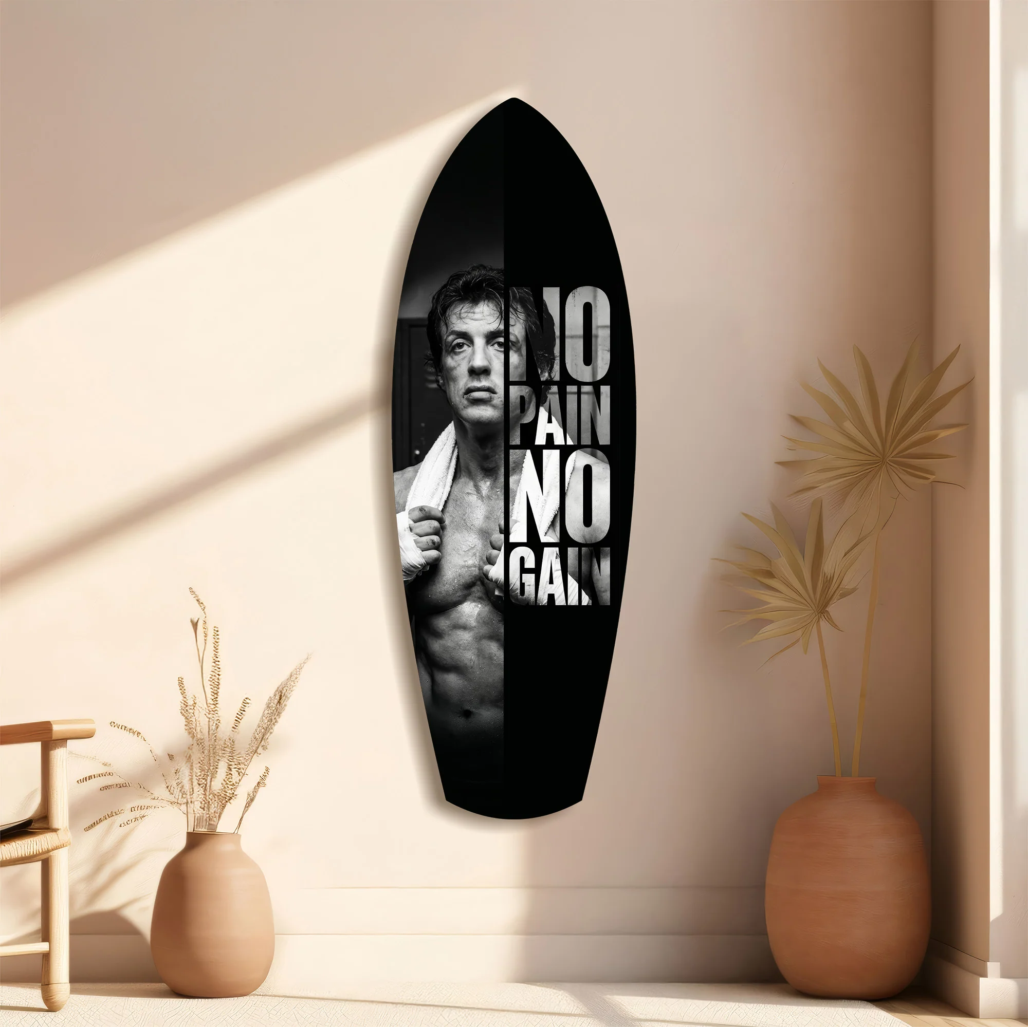 No Pain No Gain Boxer Motivational Glass Wall Art - Image 11