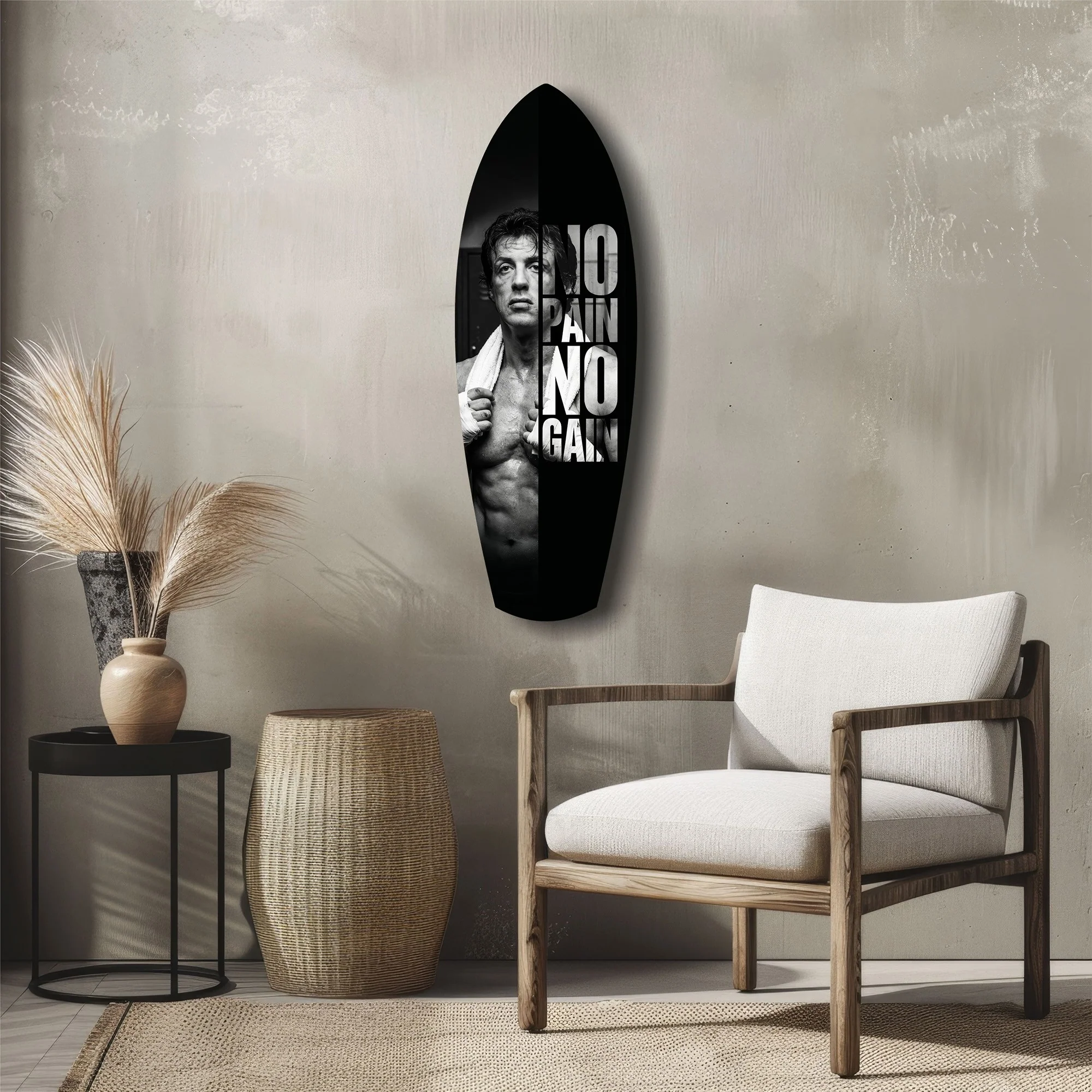 No Pain No Gain Boxer Motivational Glass Wall Art - Image 5