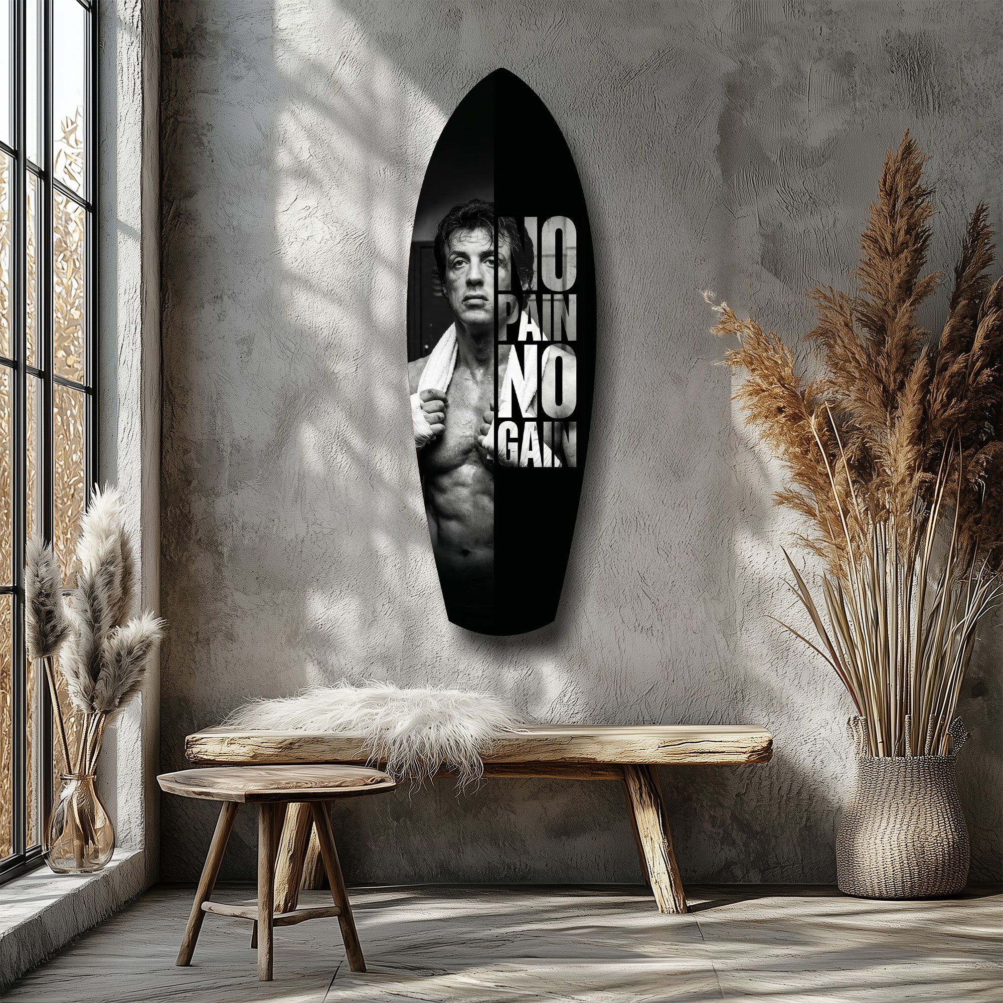 No Pain No Gain Boxer Motivational Glass Wall Art - Image 8