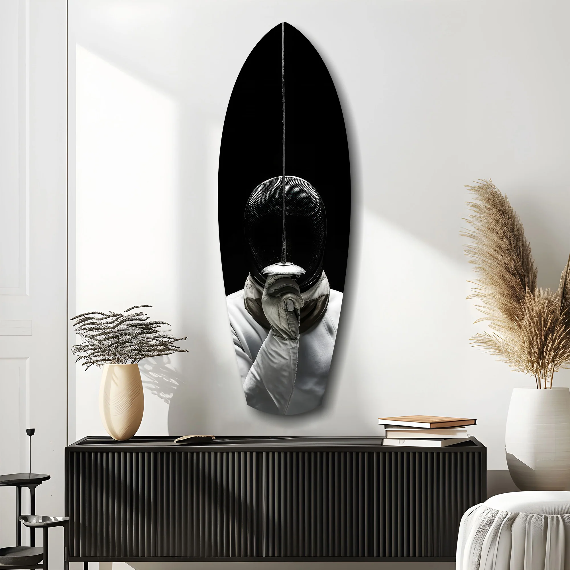 Fencer Mask Sword Athletic Glass Wall Art - Image 10