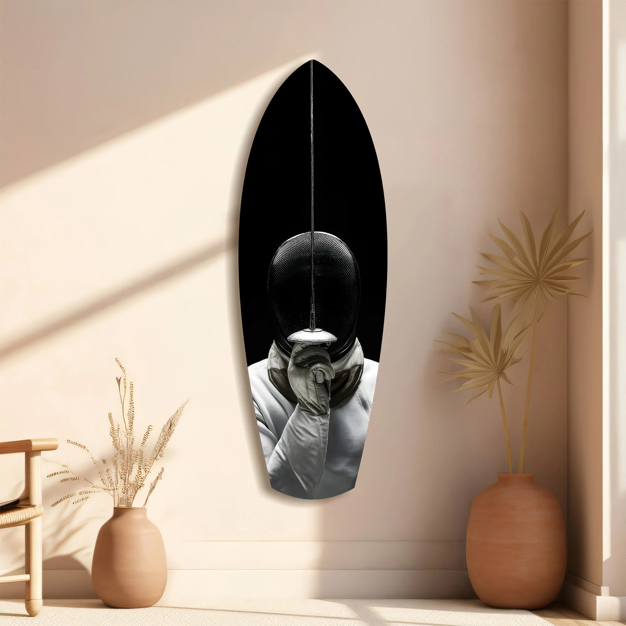 Fencer Mask Sword Athletic Glass Wall Art - Image 11