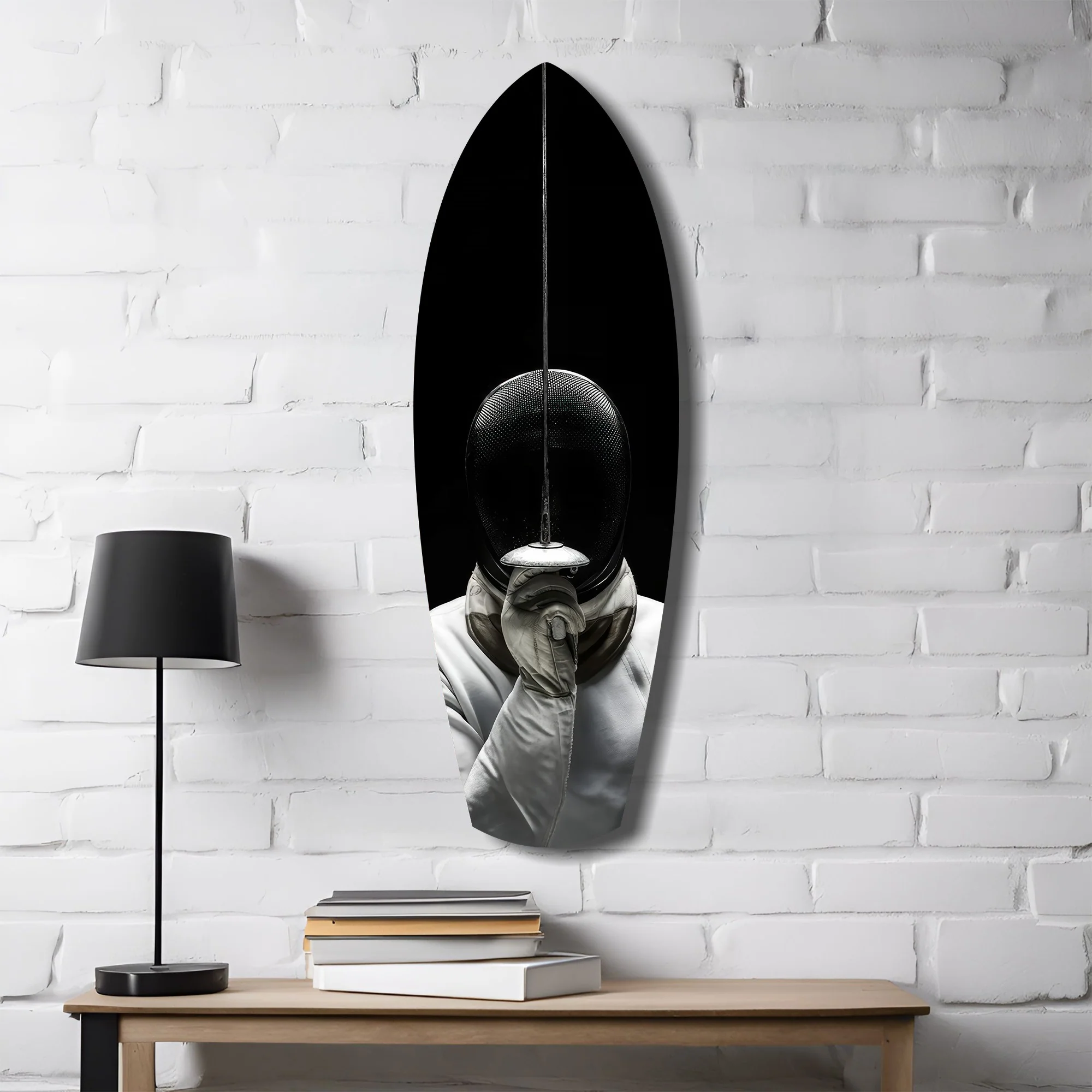 Fencer Mask Sword Athletic Glass Wall Art - Image 4