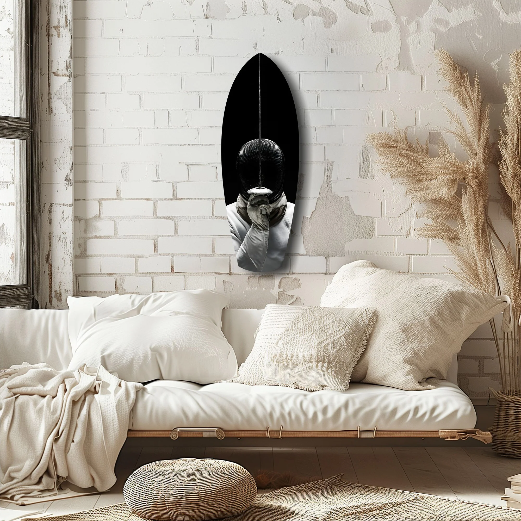 Fencer Mask Sword Athletic Glass Wall Art - Image 6