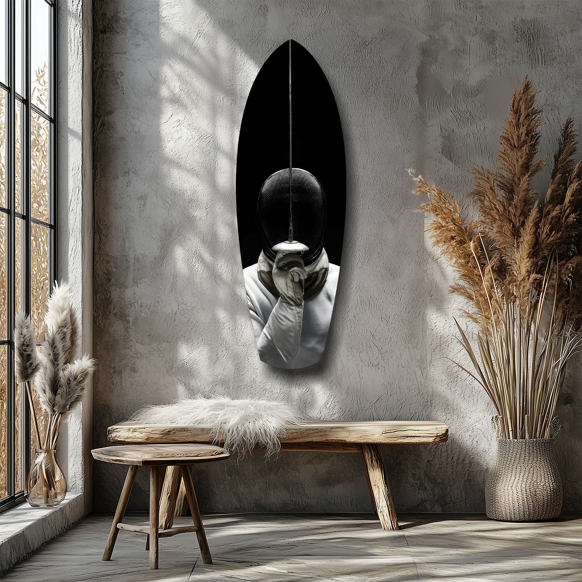 Fencer Mask Sword Athletic Glass Wall Art - Image 8