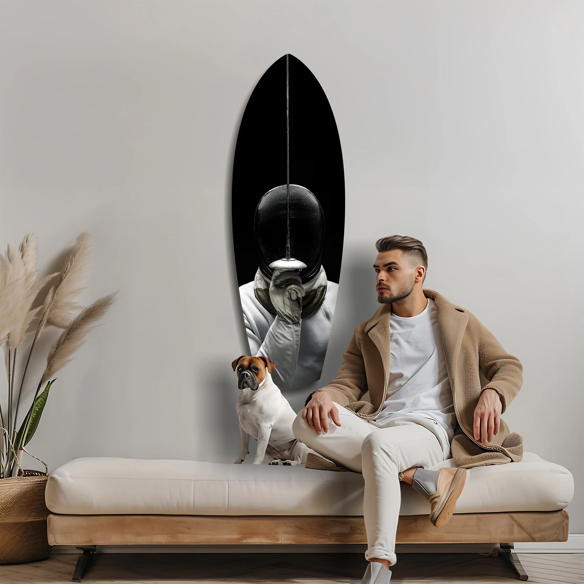 Fencer Mask Sword Athletic Glass Wall Art - Image 9