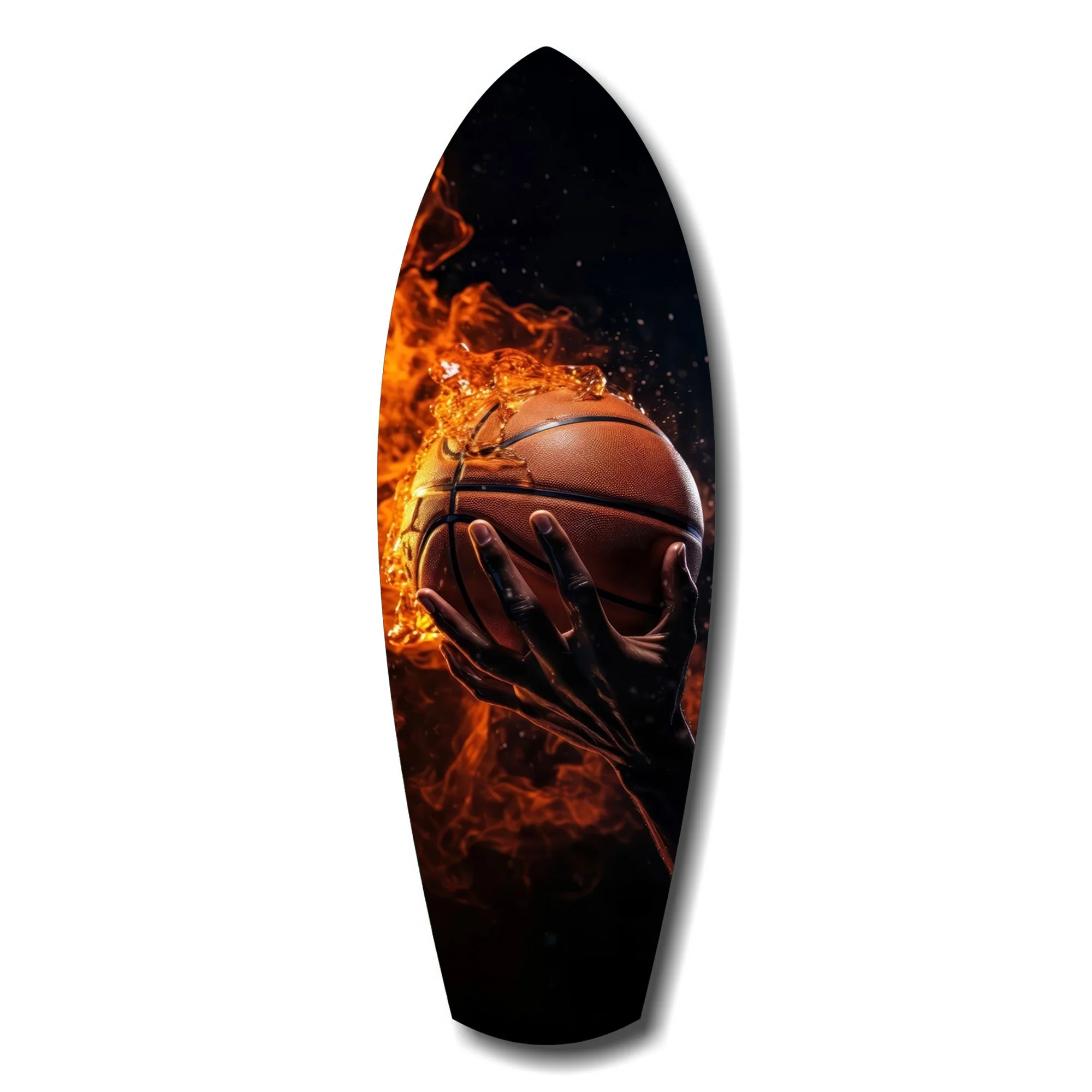 Flaming Basketball Hand Fire Glass Wall Art - Image 7
