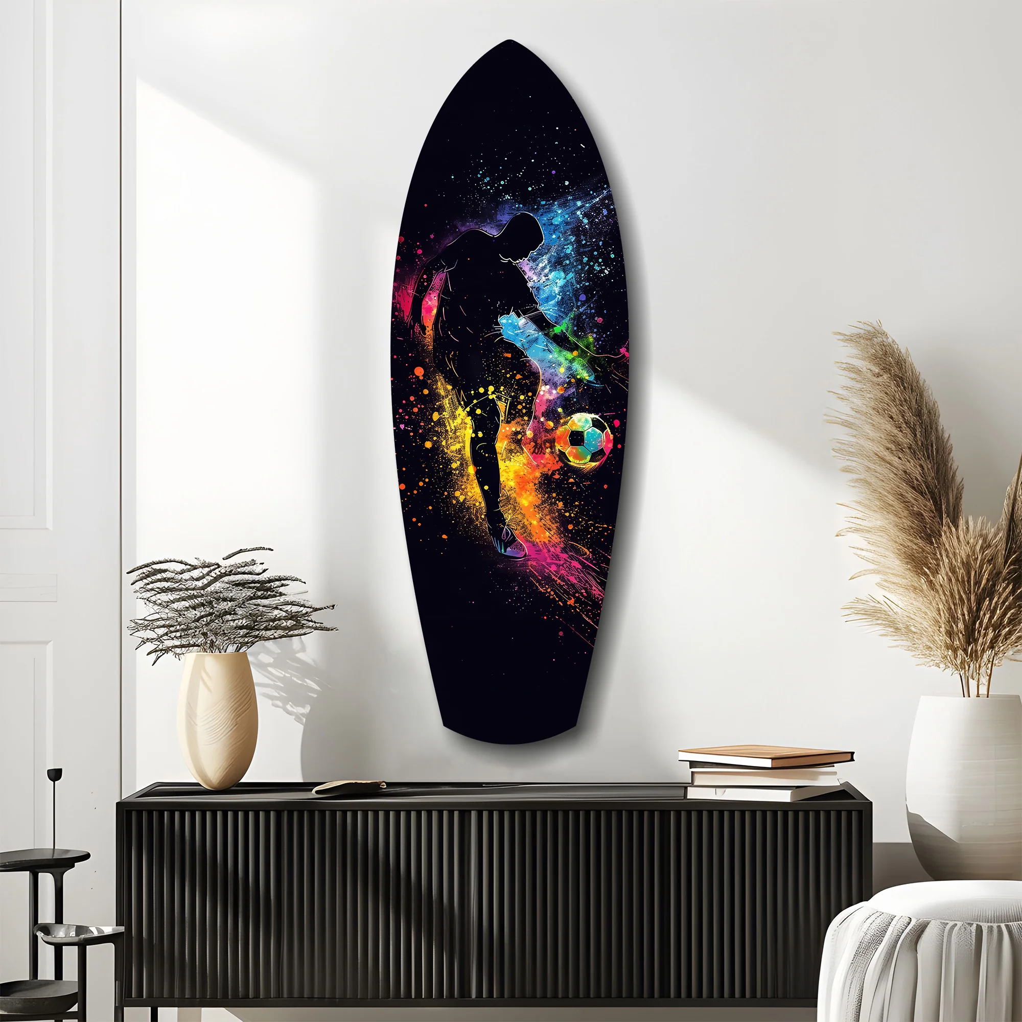 Soccer Player Kick Color Splash Glass Wall Art - Image 10