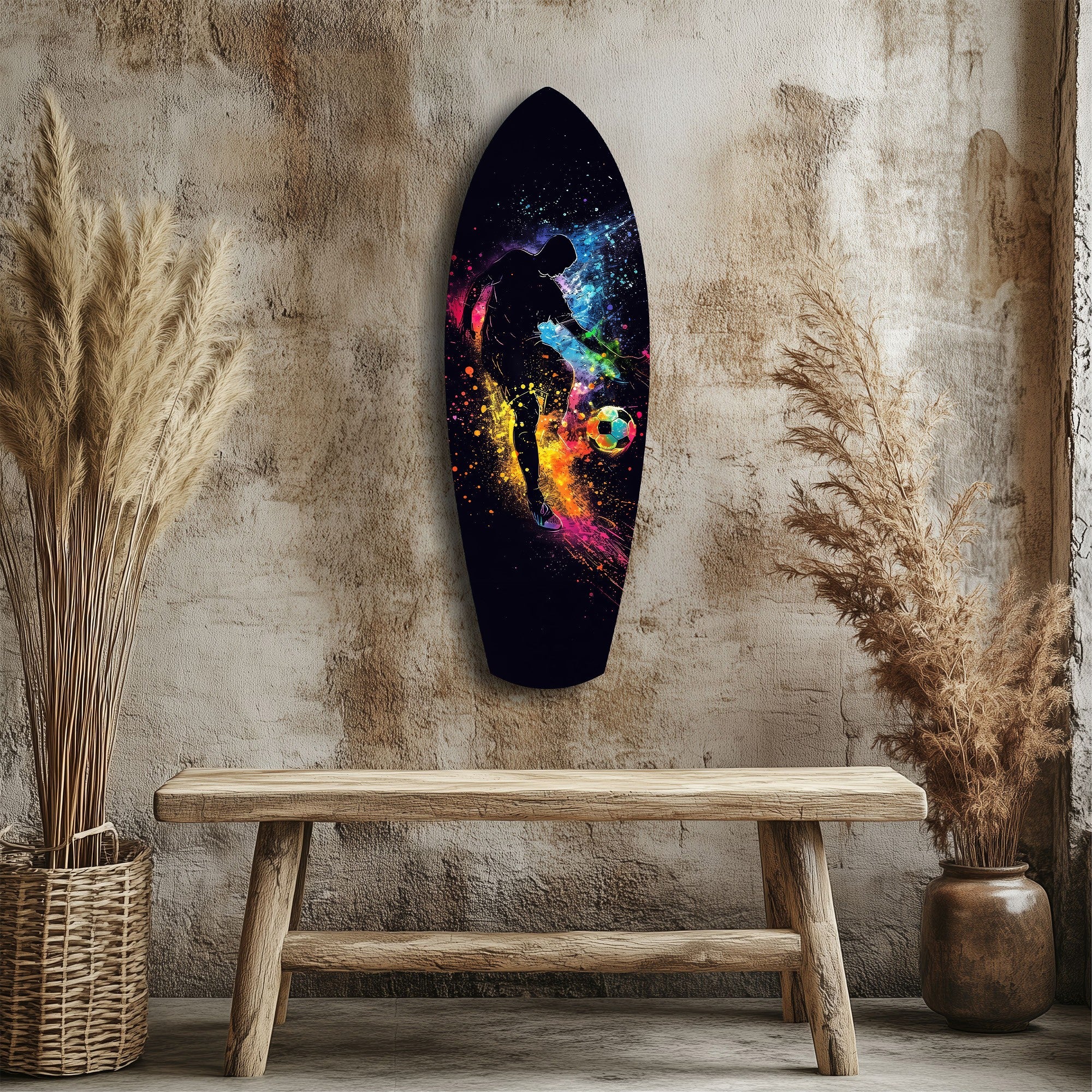 Soccer Player Kick Color Splash Glass Wall Art - Image 3