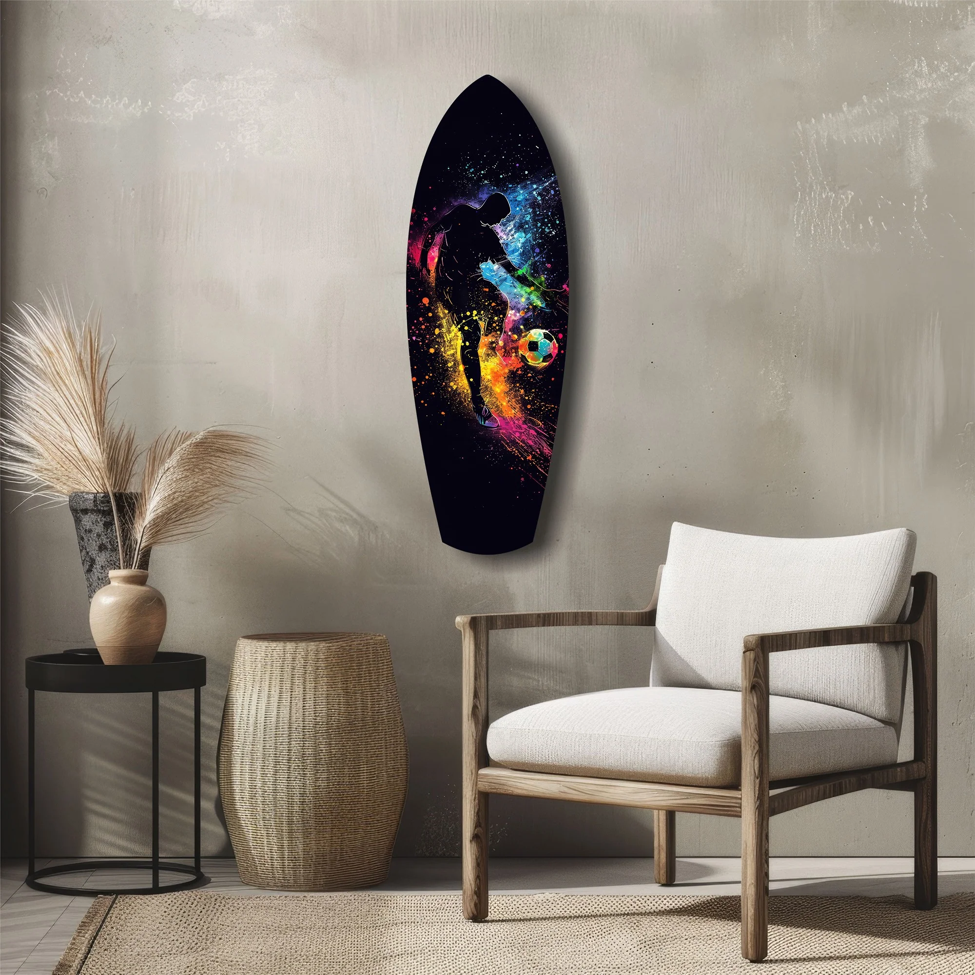Soccer Player Kick Color Splash Glass Wall Art - Image 5