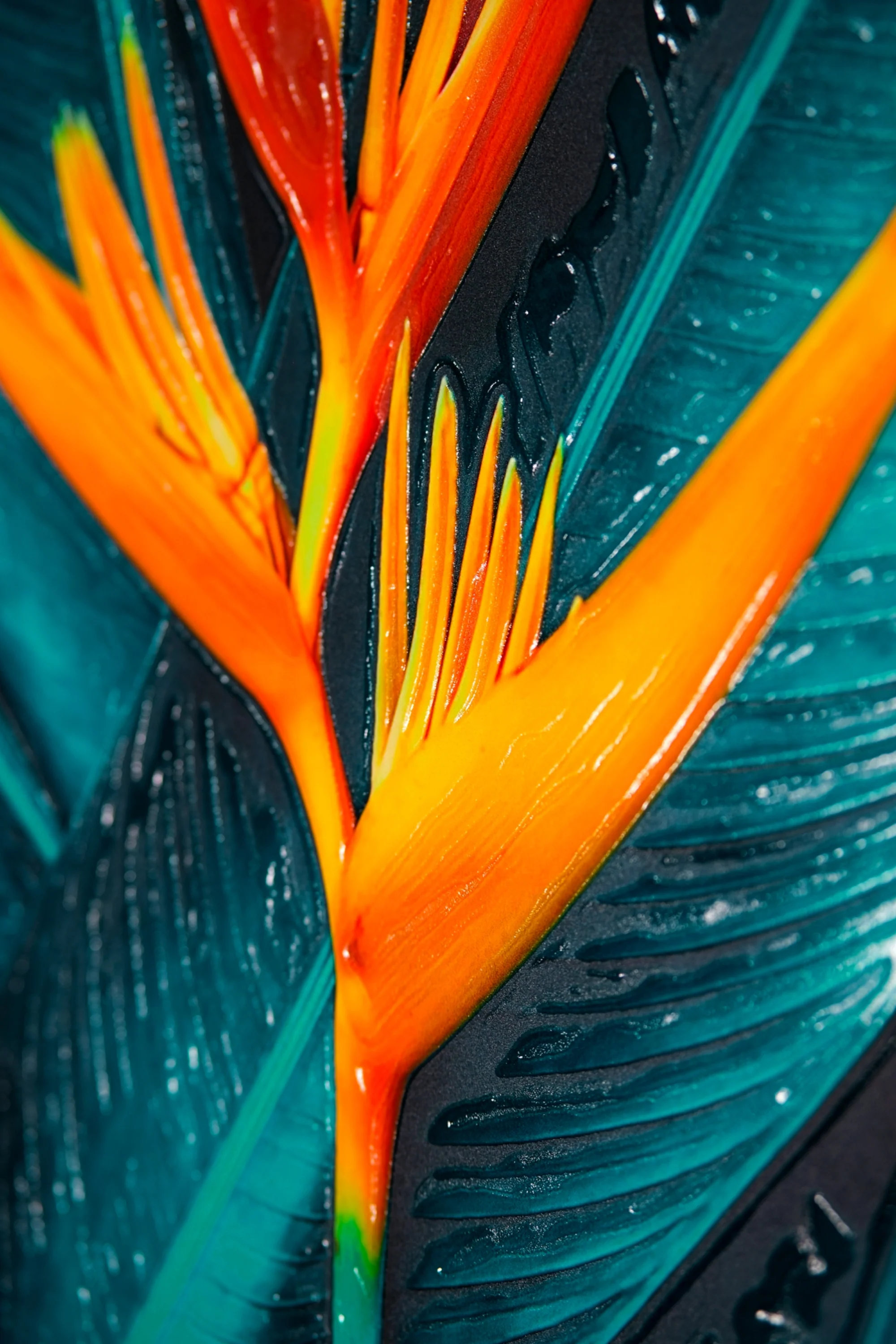 Teal Canopy Flame — Haptic 3D Embossed + Gloss Lacquer Print - Image 3