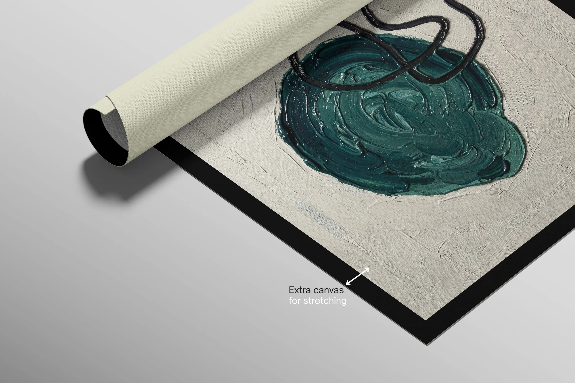 Teal & Ochre Abstract Loop — 3D Haptic Embossed High-Gloss Luxury Wall Art - Image 13