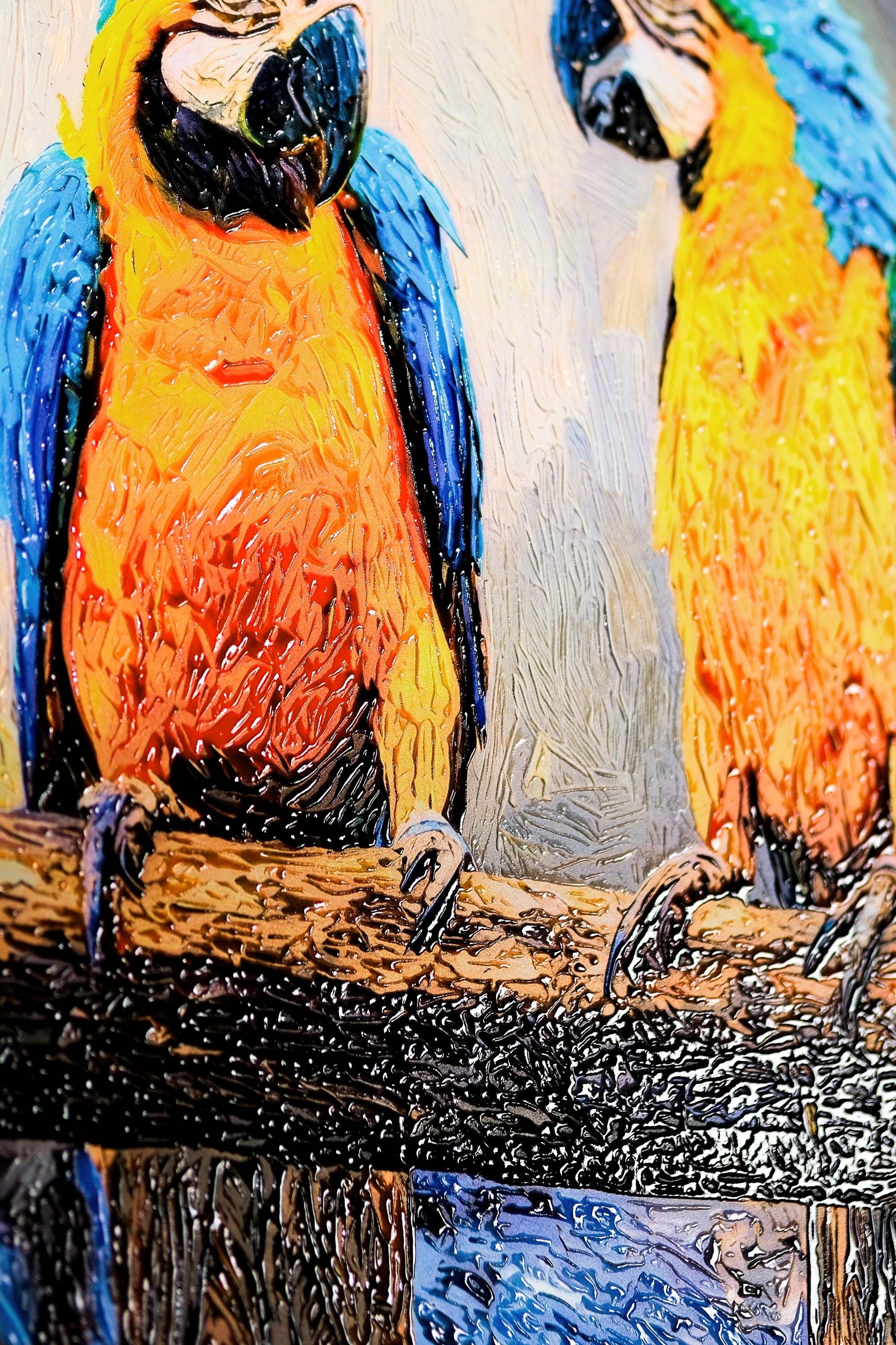 Tropical Trio Haven — 3D Haptic Embossed High-Gloss Luxury Wall Art - Image 7