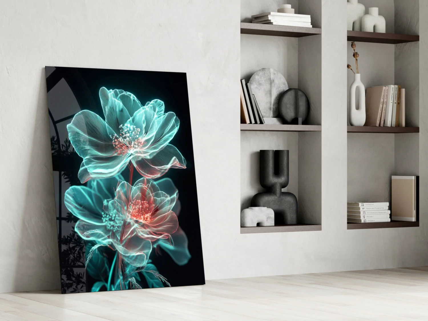 Flowers Blooming in the Light Glass Wall Art || Designer Collection - Image 7