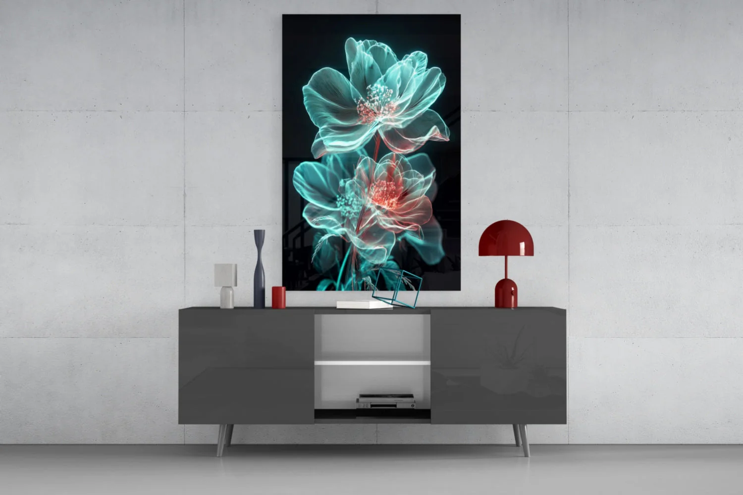 Flowers Blooming in the Light Glass Wall Art || Designer Collection - Image 9