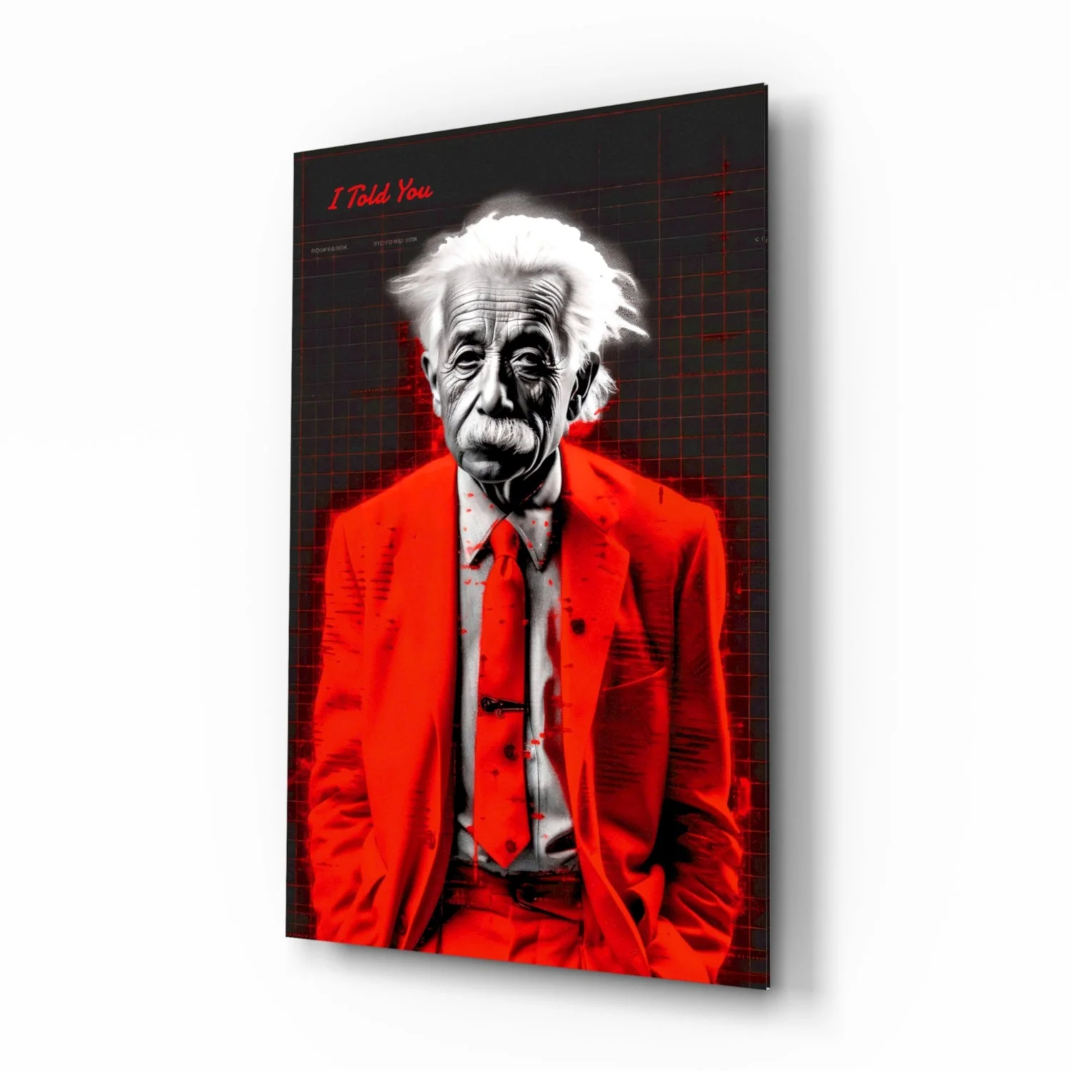 Albert Einstein's Colorful World Glass Wall Art || Designer Collection - Image 2