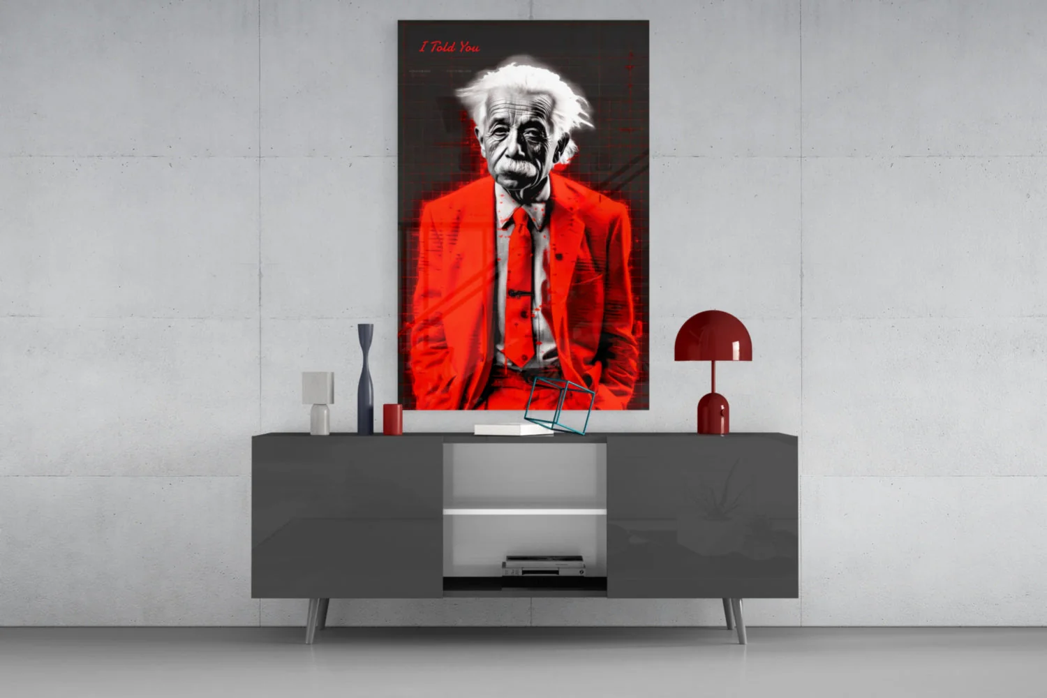 Albert Einstein's Colorful World Glass Wall Art || Designer Collection - Image 9