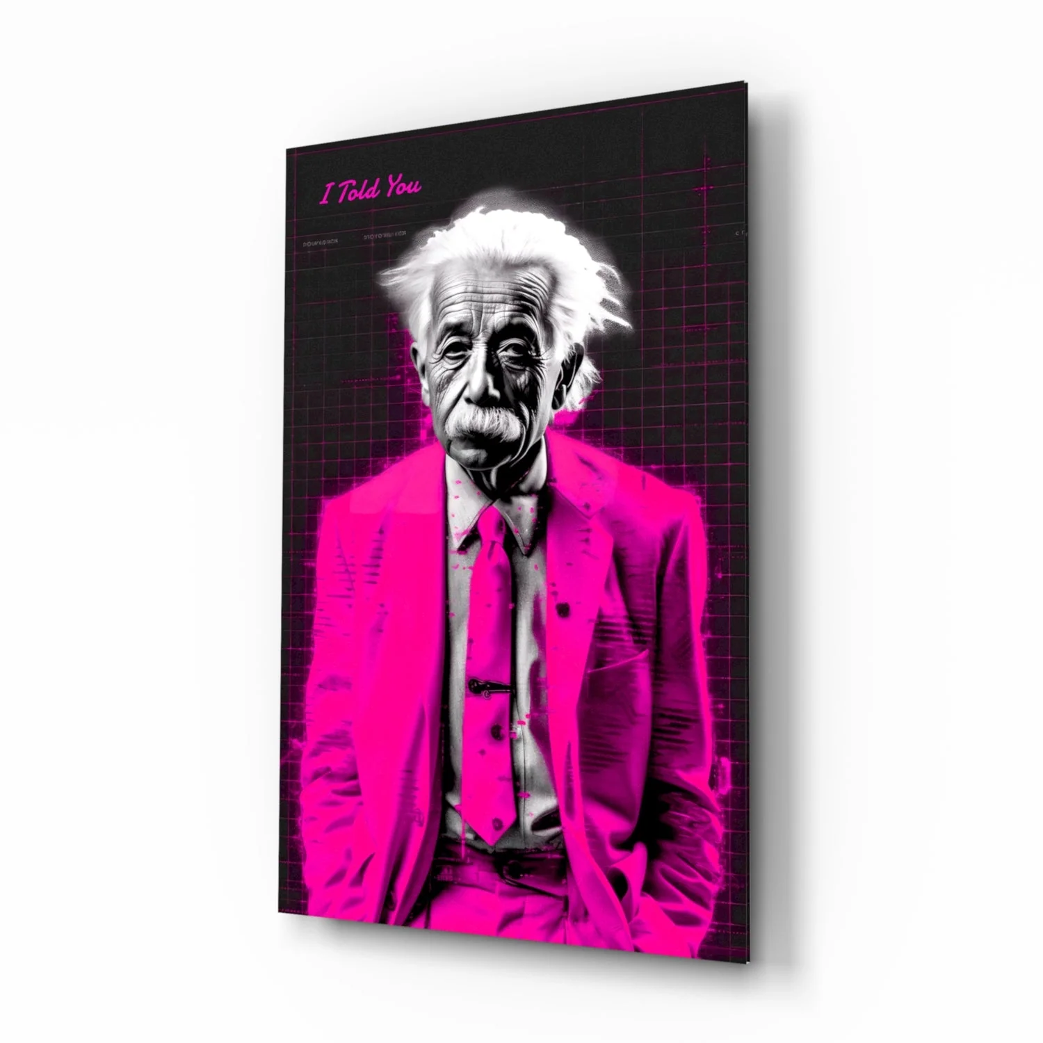 Albert Einstein's Colorful World Glass Wall Art || Designer Collection - Image 2