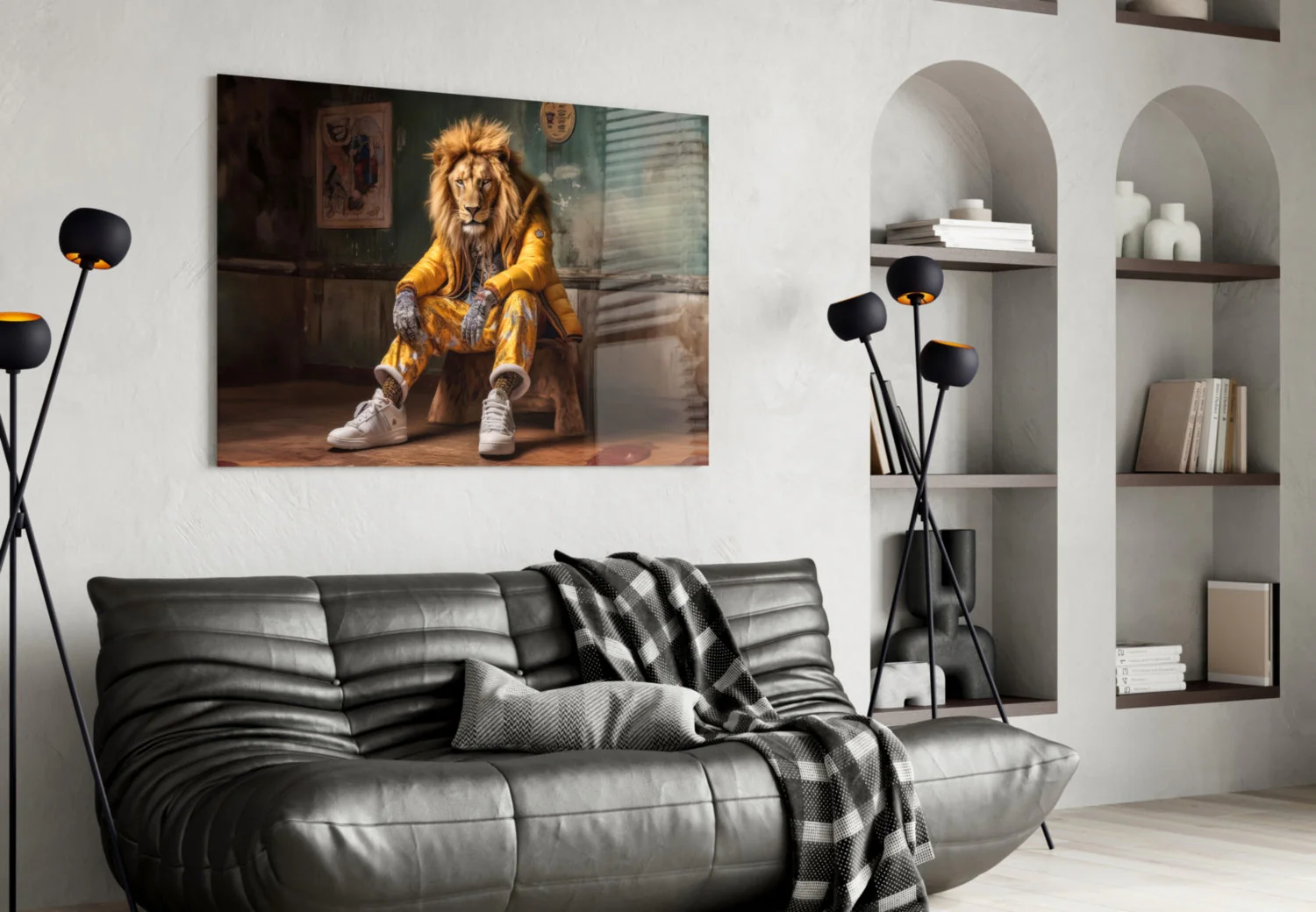 Yellow Jacket King Glass Wall Art || Designer Collection - Image 5
