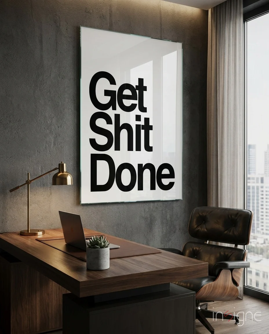 Get Shit Done Glass Wall Art || Designer Collection