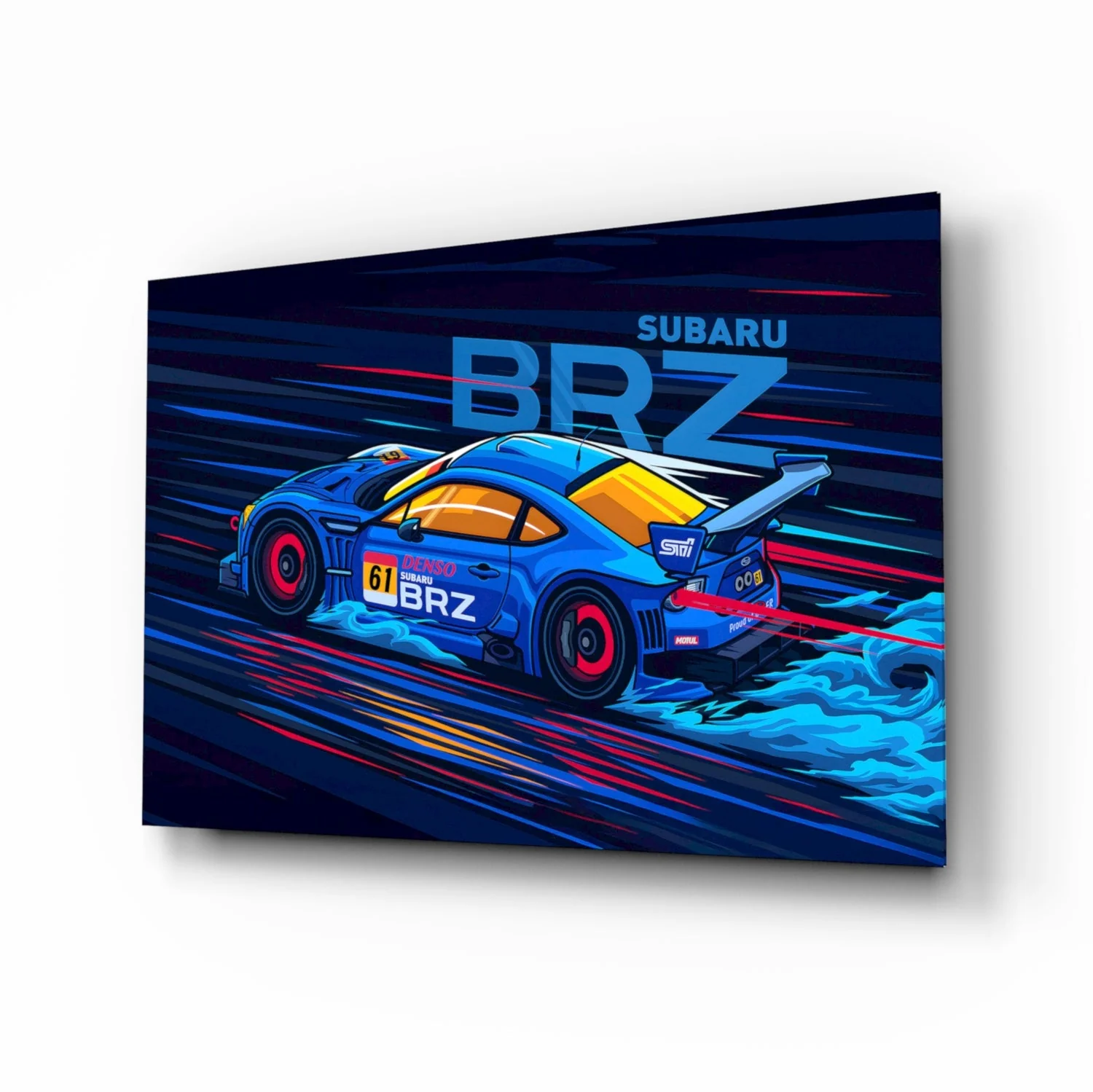 Subaru BRZ Blue Speed Glass Wall Art || Designer Collection - Image 2