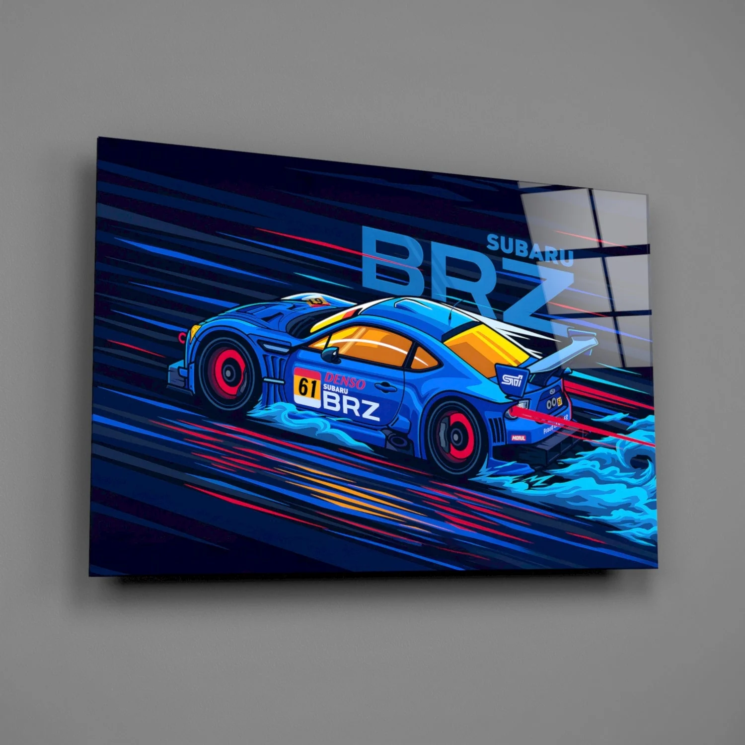 Subaru BRZ Blue Speed Glass Wall Art || Designer Collection - Image 3
