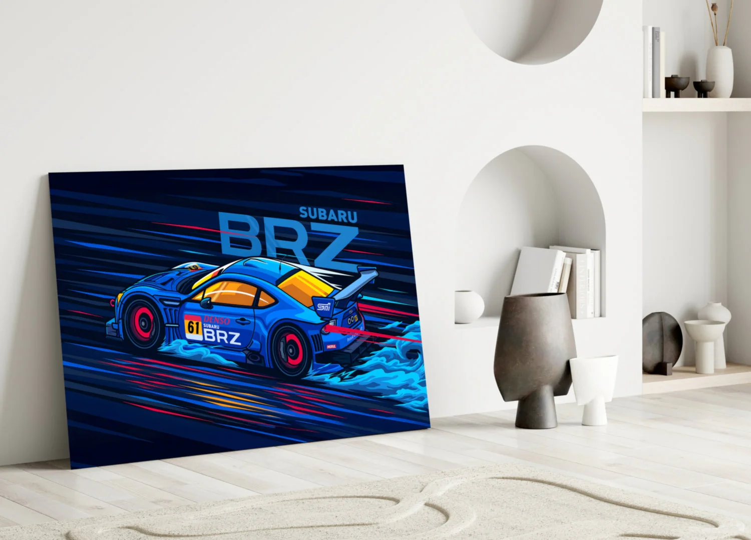 Subaru BRZ Blue Speed Glass Wall Art || Designer Collection - Image 4