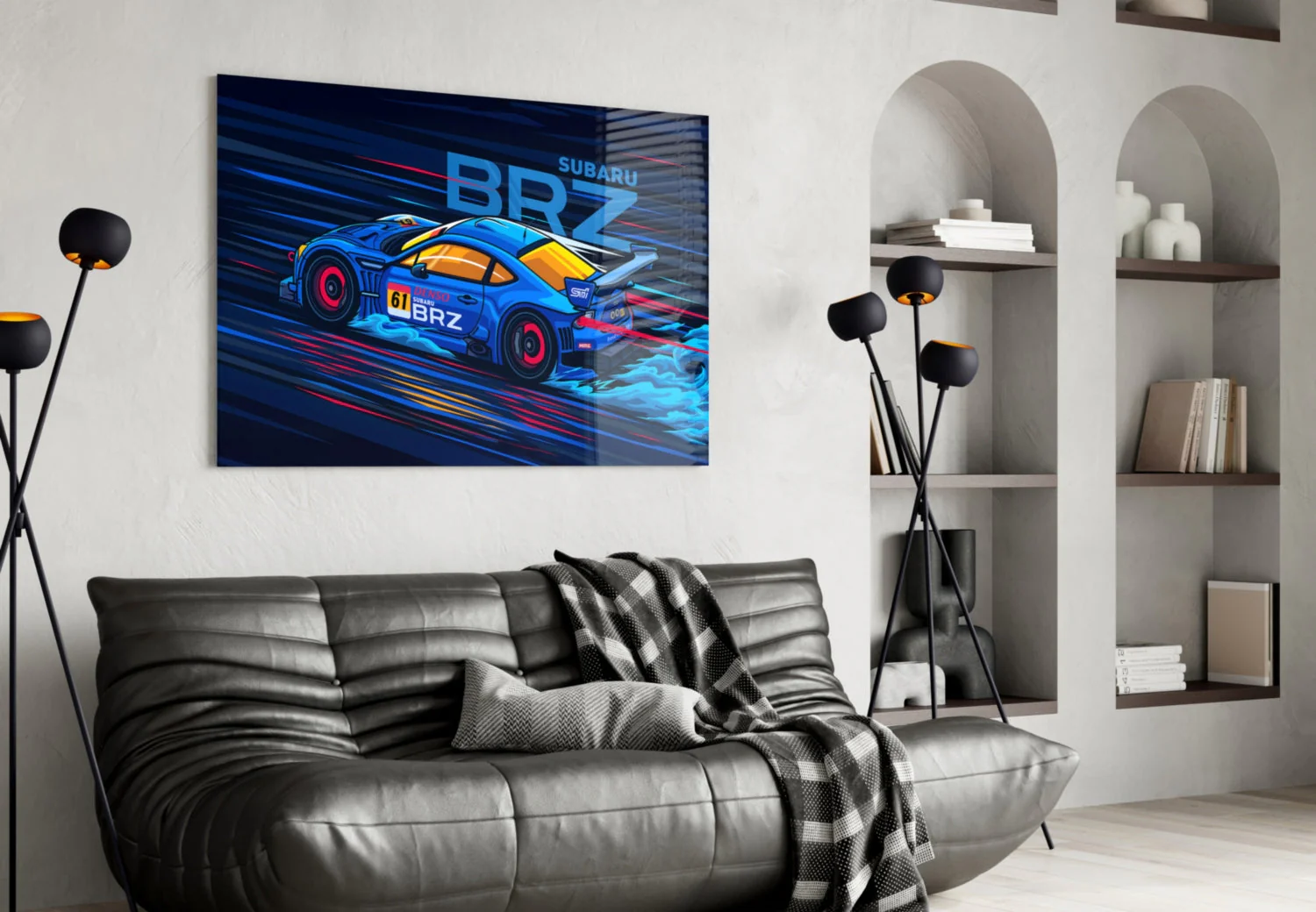 Subaru BRZ Blue Speed Glass Wall Art || Designer Collection - Image 5