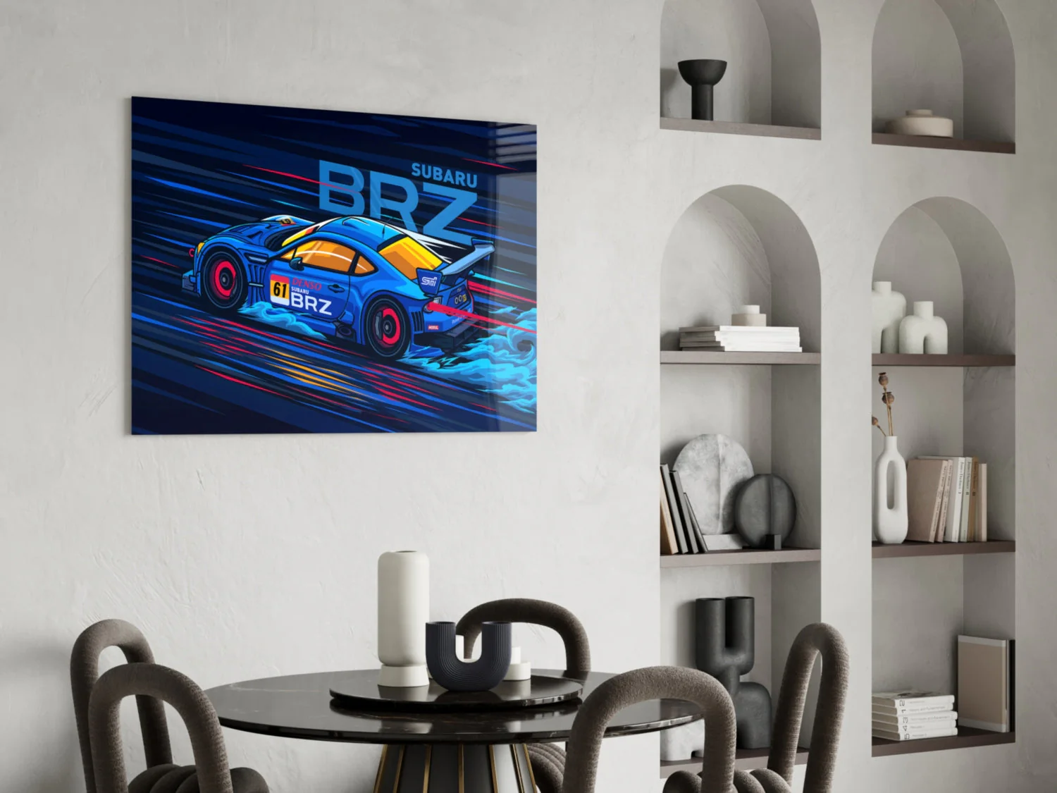 Subaru BRZ Blue Speed Glass Wall Art || Designer Collection - Image 6