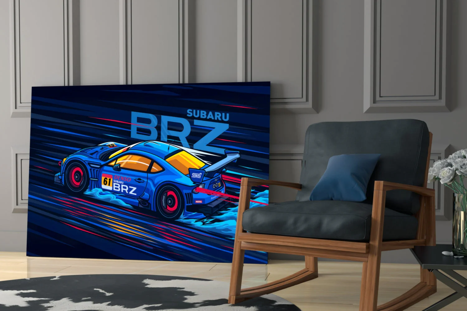 Subaru BRZ Blue Speed Glass Wall Art || Designer Collection - Image 7