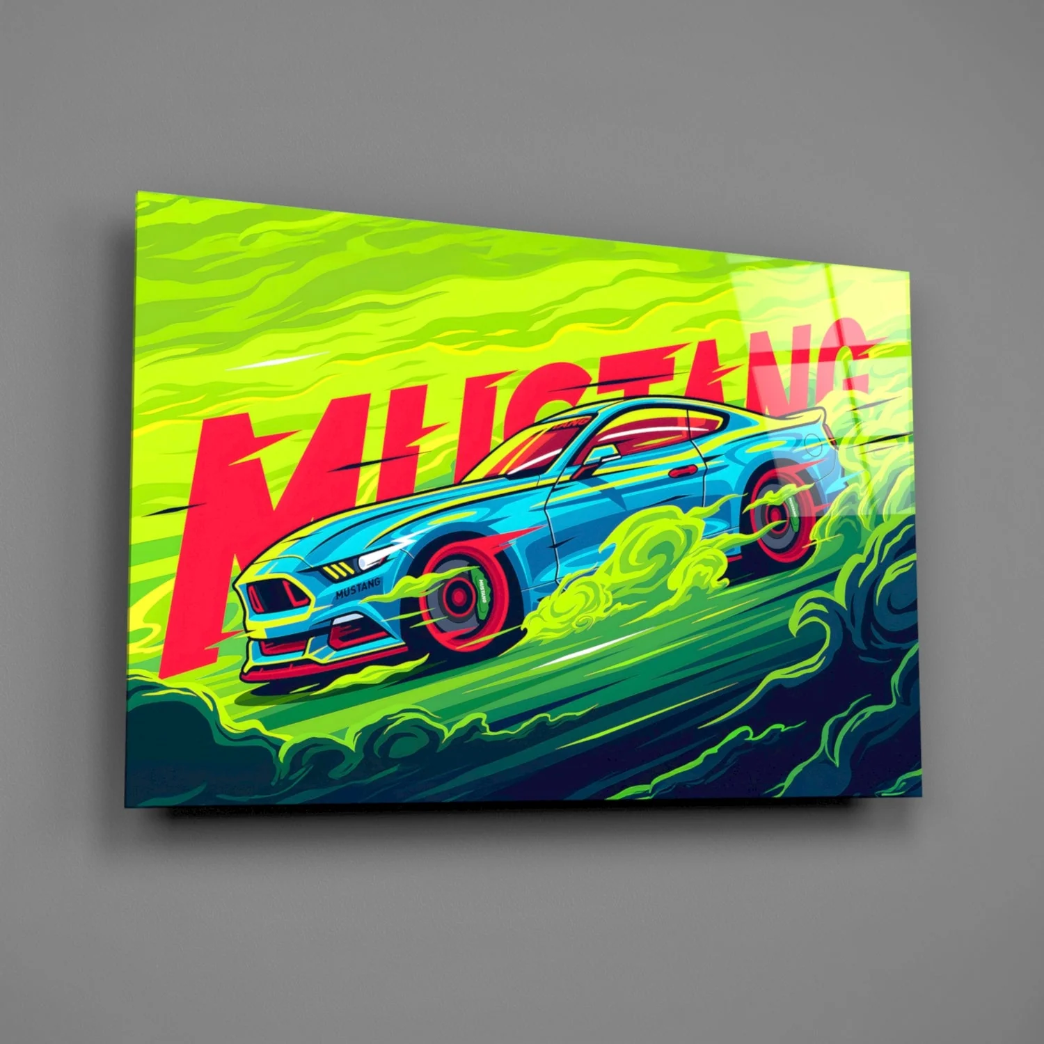 Roaring Mustang Glass Wall Art || Designer Collection - Image 3