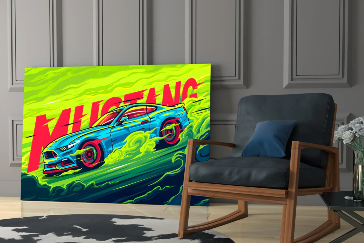 Roaring Mustang Glass Wall Art || Designer Collection - Image 7