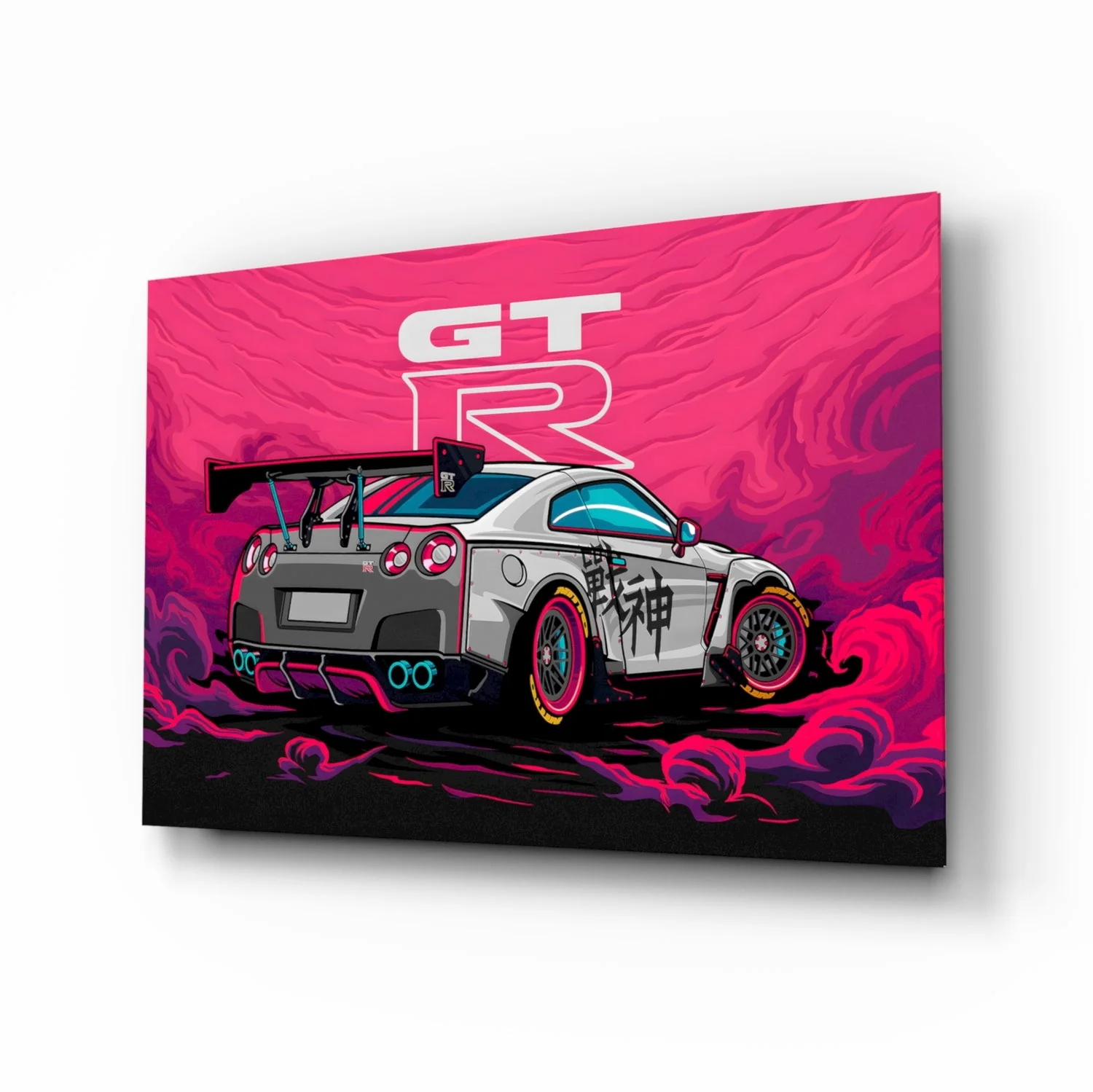 GT-R Pink Storm Glass Wall Art || Designer Collection - Image 2